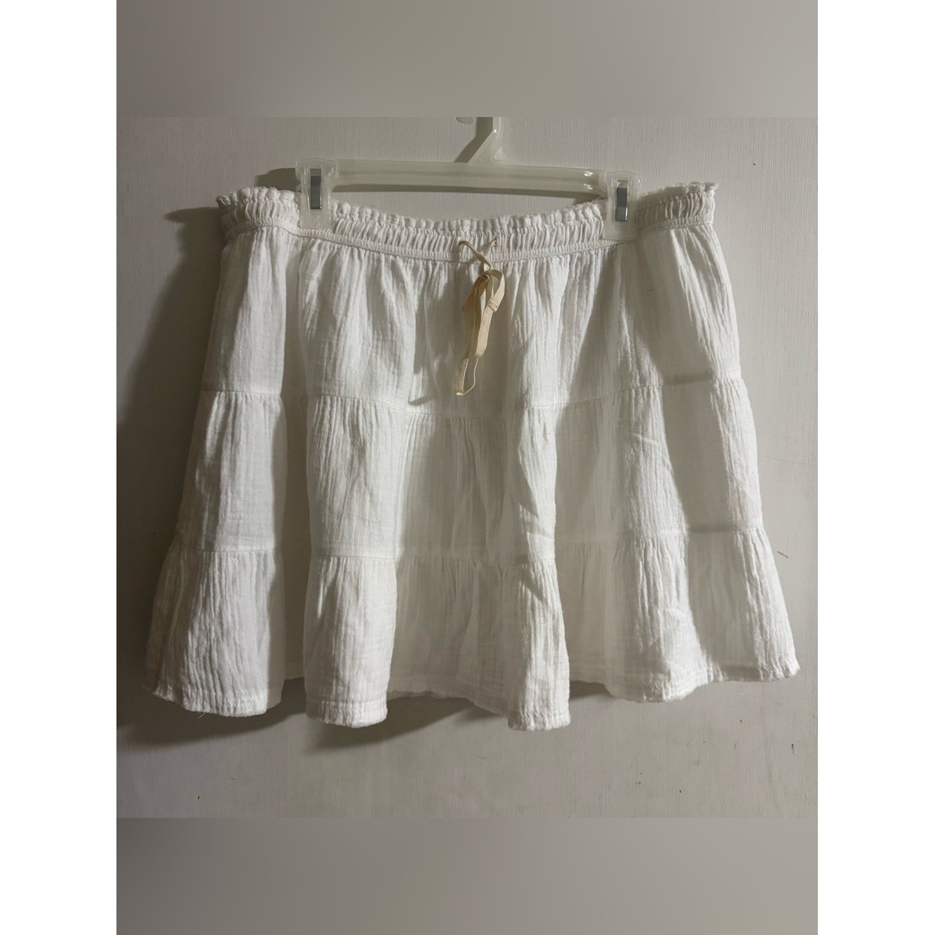 Aerie White Gauze Tiered Mini Skirt – Boho Beach Style – Size XL