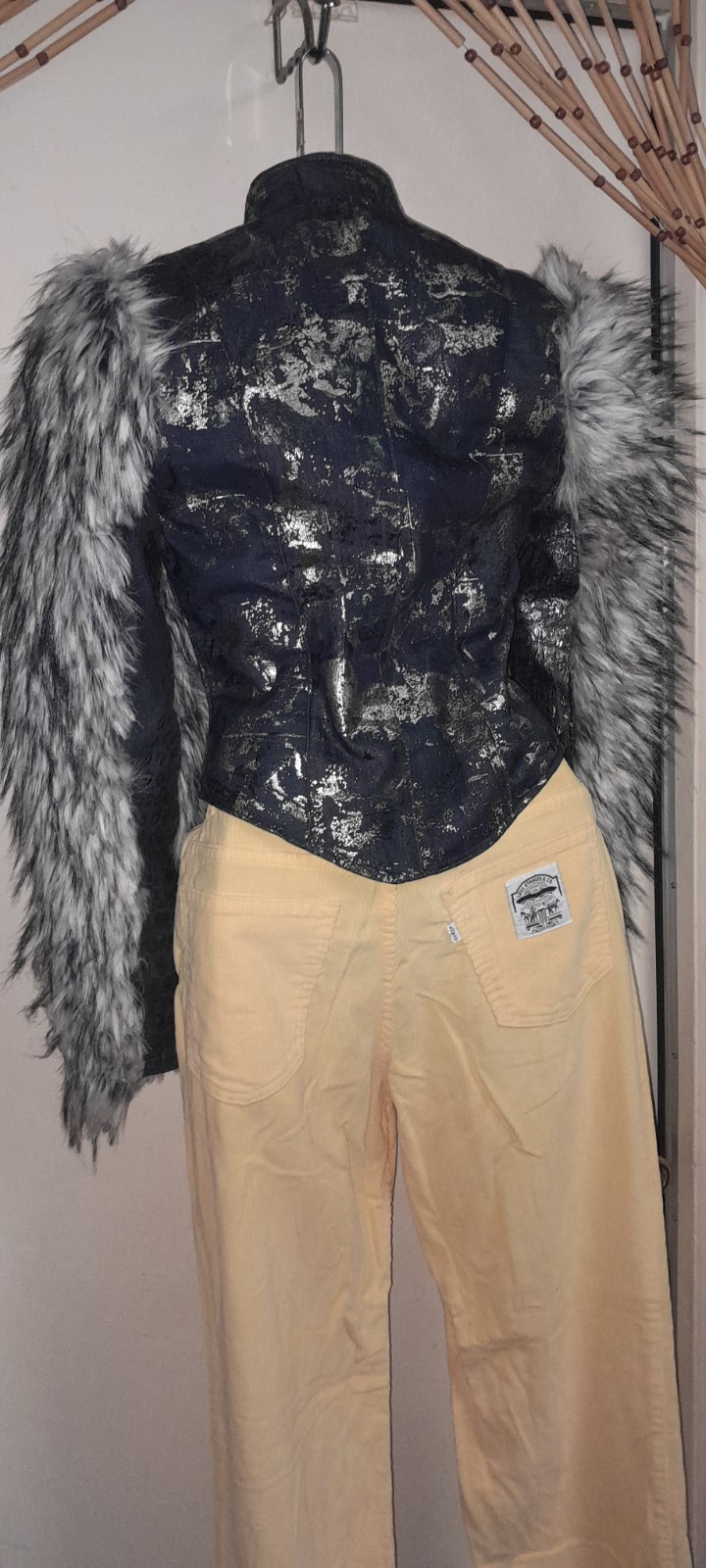 Vtg 90s Y2K RARE 2000s Custom Costume Disney Channel? Fur Rock Glam Stage Jacket