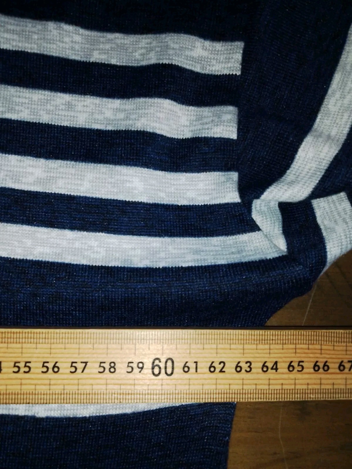 Sussan Blue Stripe Long Sleeve Lightweight Stretch Knit Top Size XL