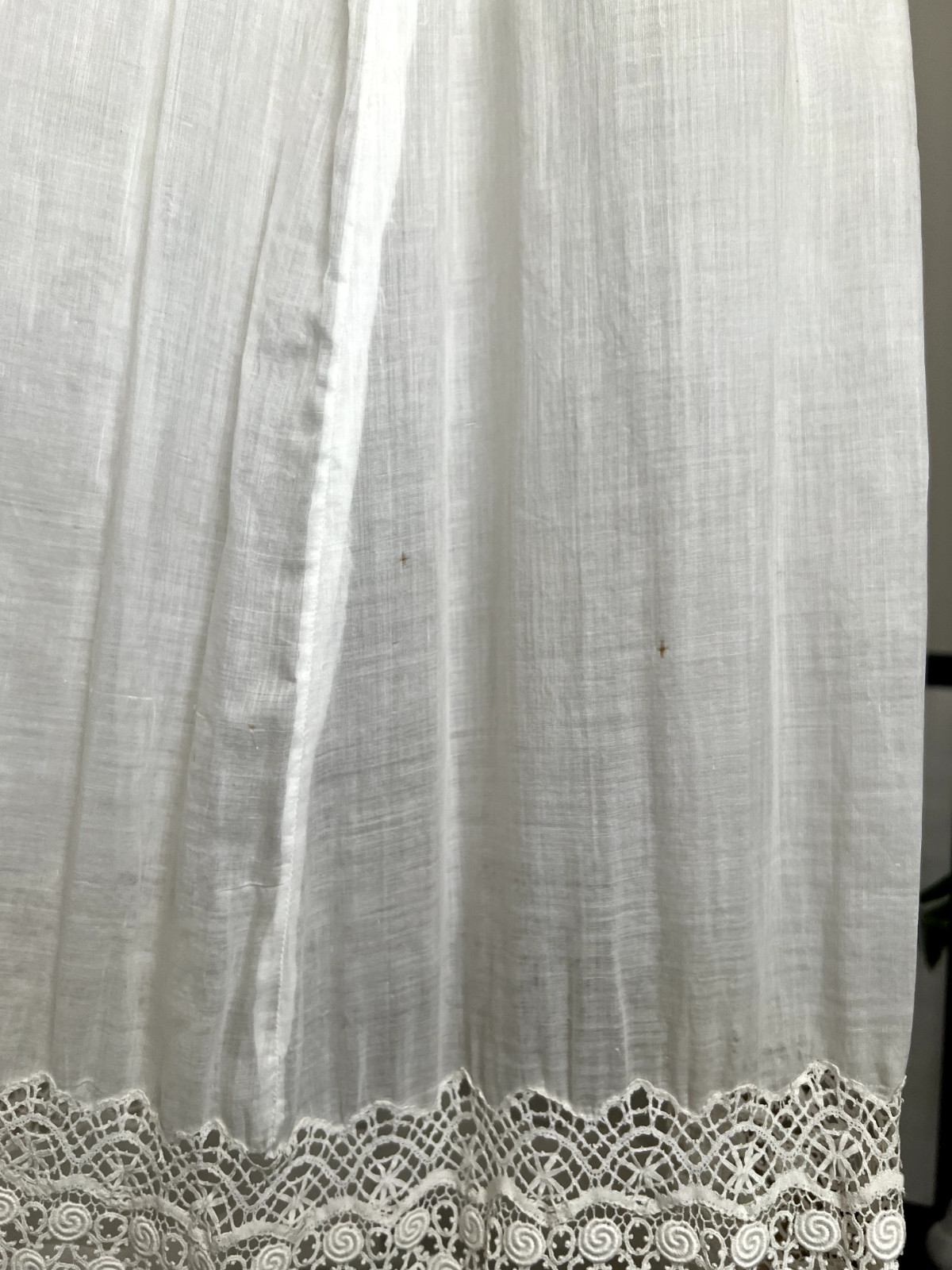 Antique Edwardian Irish Lace Pintucking Cotton Lawn Lingerie Tea Summer Dress