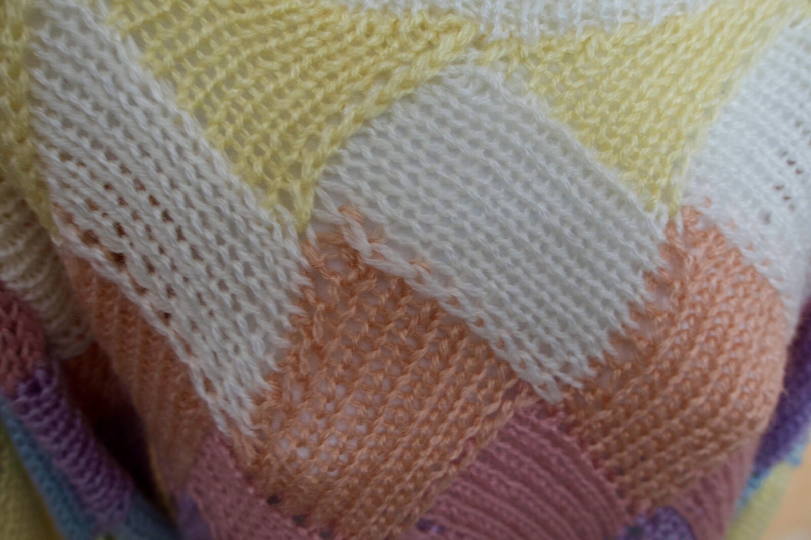 Vintage 80s/90s Sweetbriar Rainbow Pastel Sweater – Balloon Sleeves, High Neck
