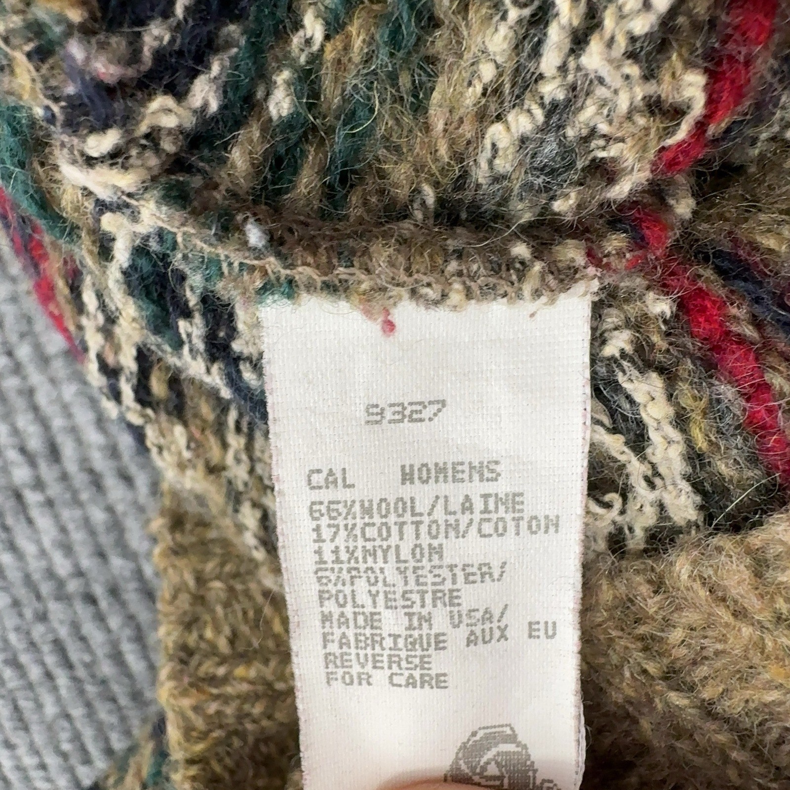 Vintage Woolrich Sweater Womens L Brown Wool Blend Fair Isle V Neck Gorpcore
