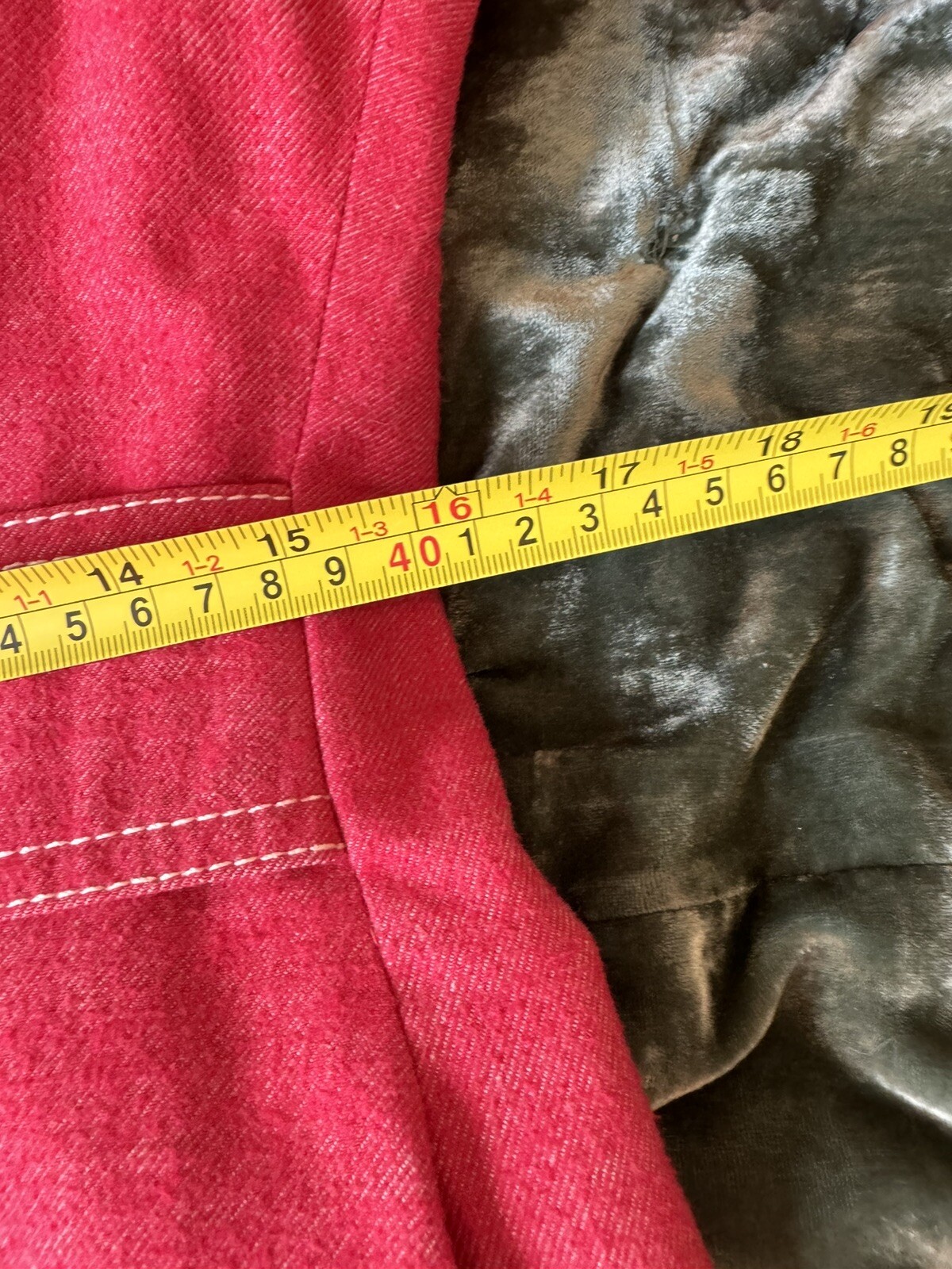 Vintage 1972 Mark Stevens Red Western Jacket Coat Soft Denim Lined England