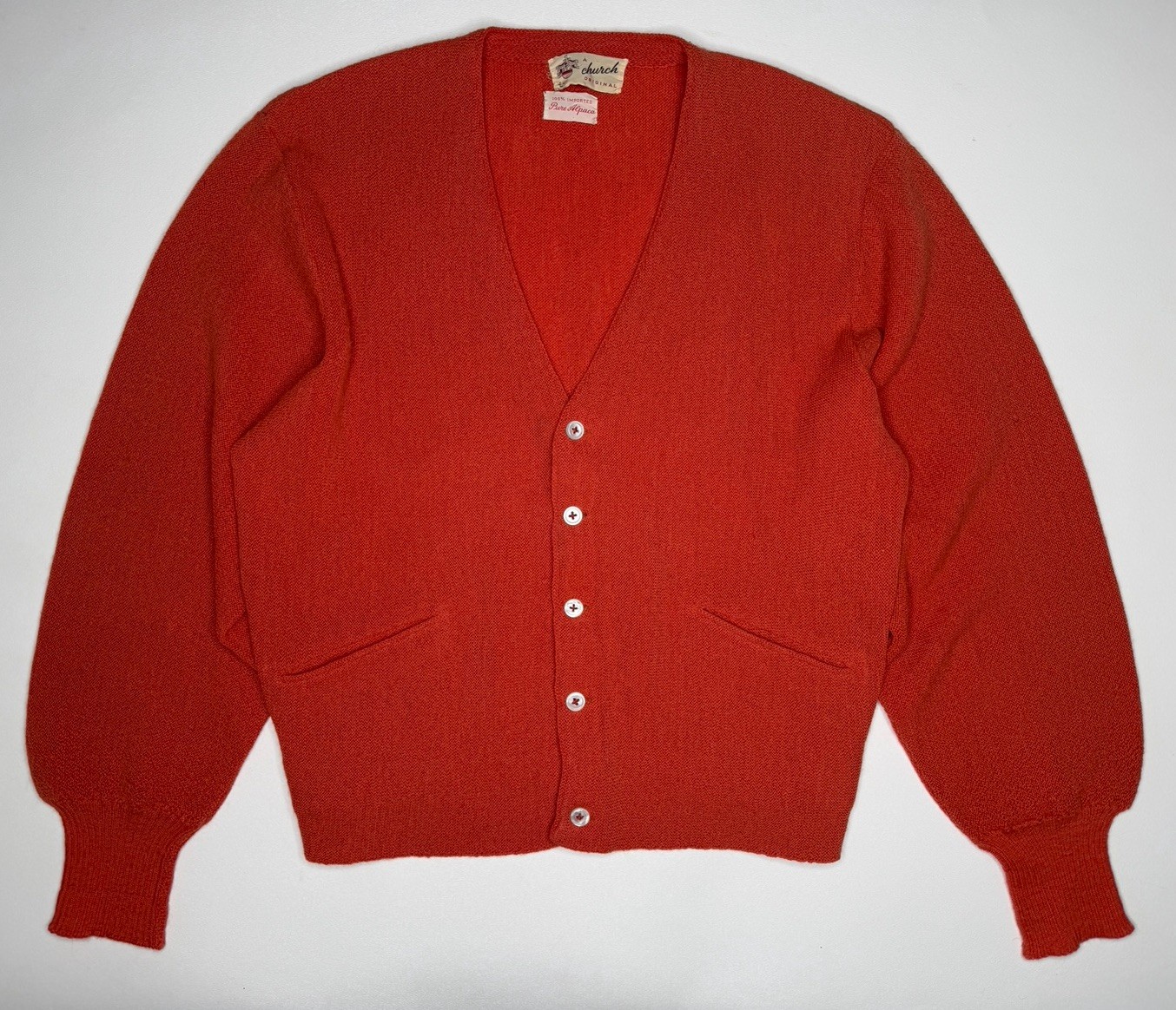 Vintage Church Original Union Made 1950’s Alpaca Cardigan Sweater Unisex L