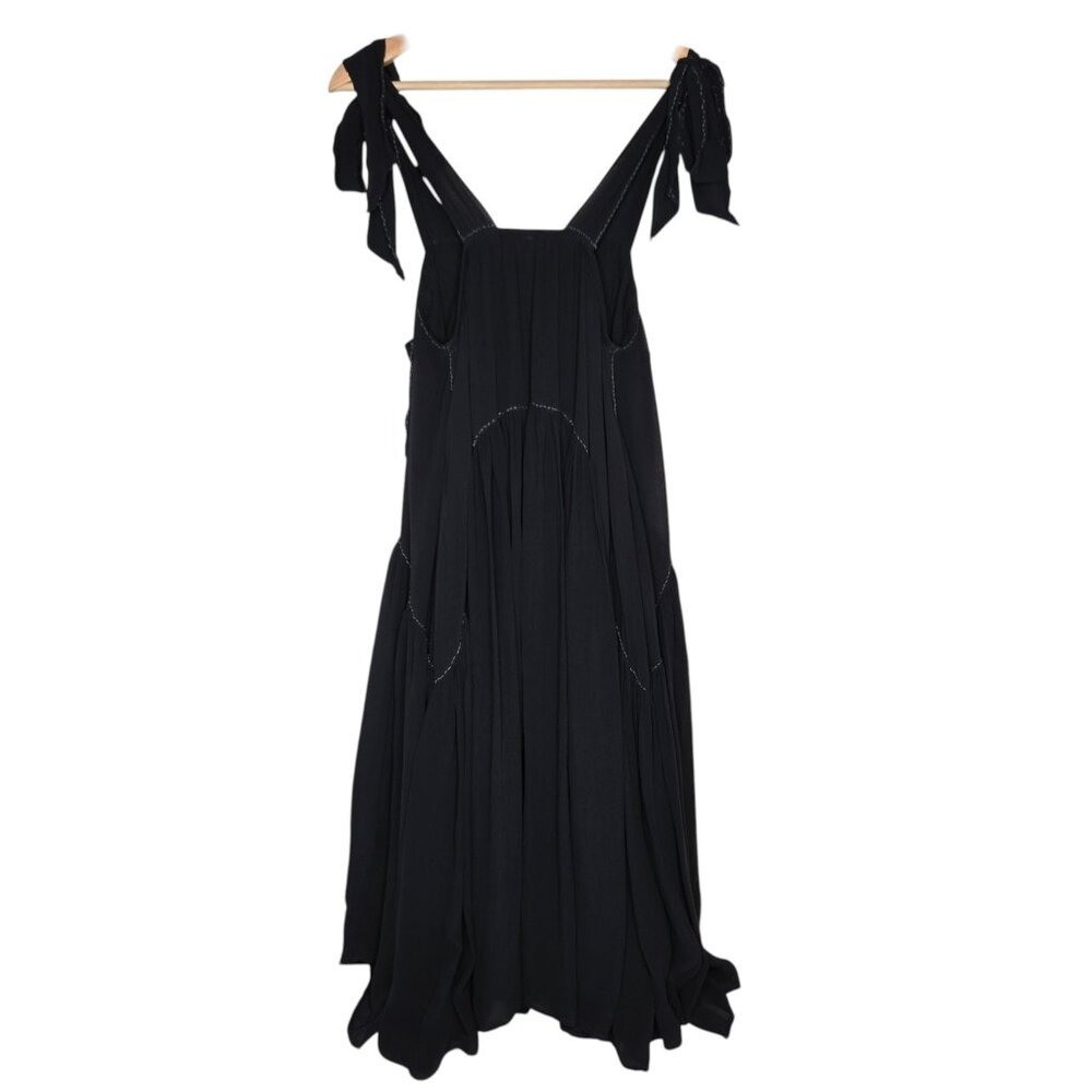 Free People Lou Lou Utility Midi Dress Women Tie Shoulder Sheer w Lining XS
