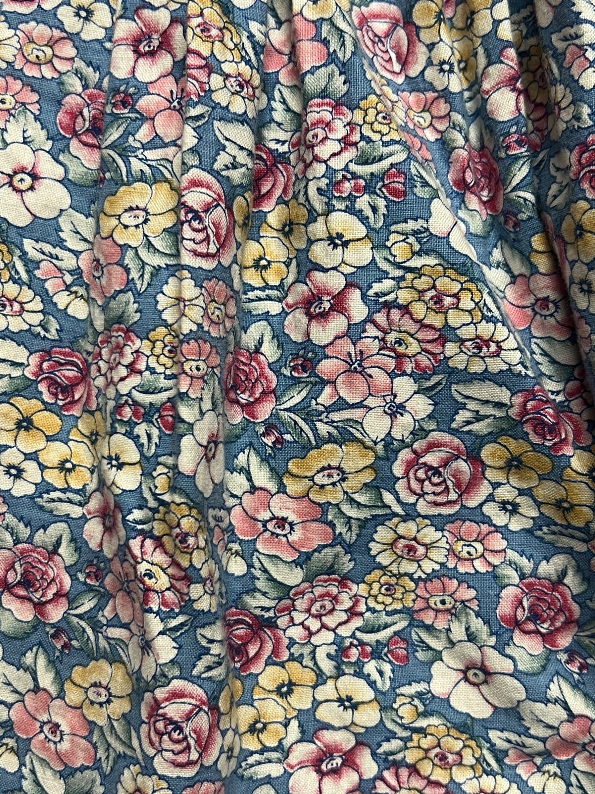Vintage Peaches 'n Cream Floral Long Sleeve Prairie Dress Cottage Fairy 80s 6