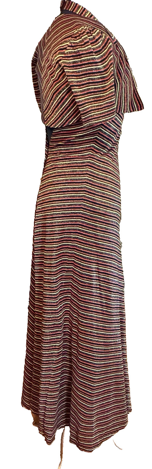Vintage Young Innocent By Arpeja Gold Thread Halter Maxi Dress With Shrug Sz 3