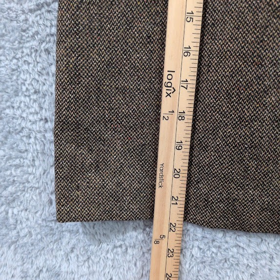 Eddie Bauer Skirt Women 14 Brown Wool Silk Blend Herringbone Knee Length Vintage