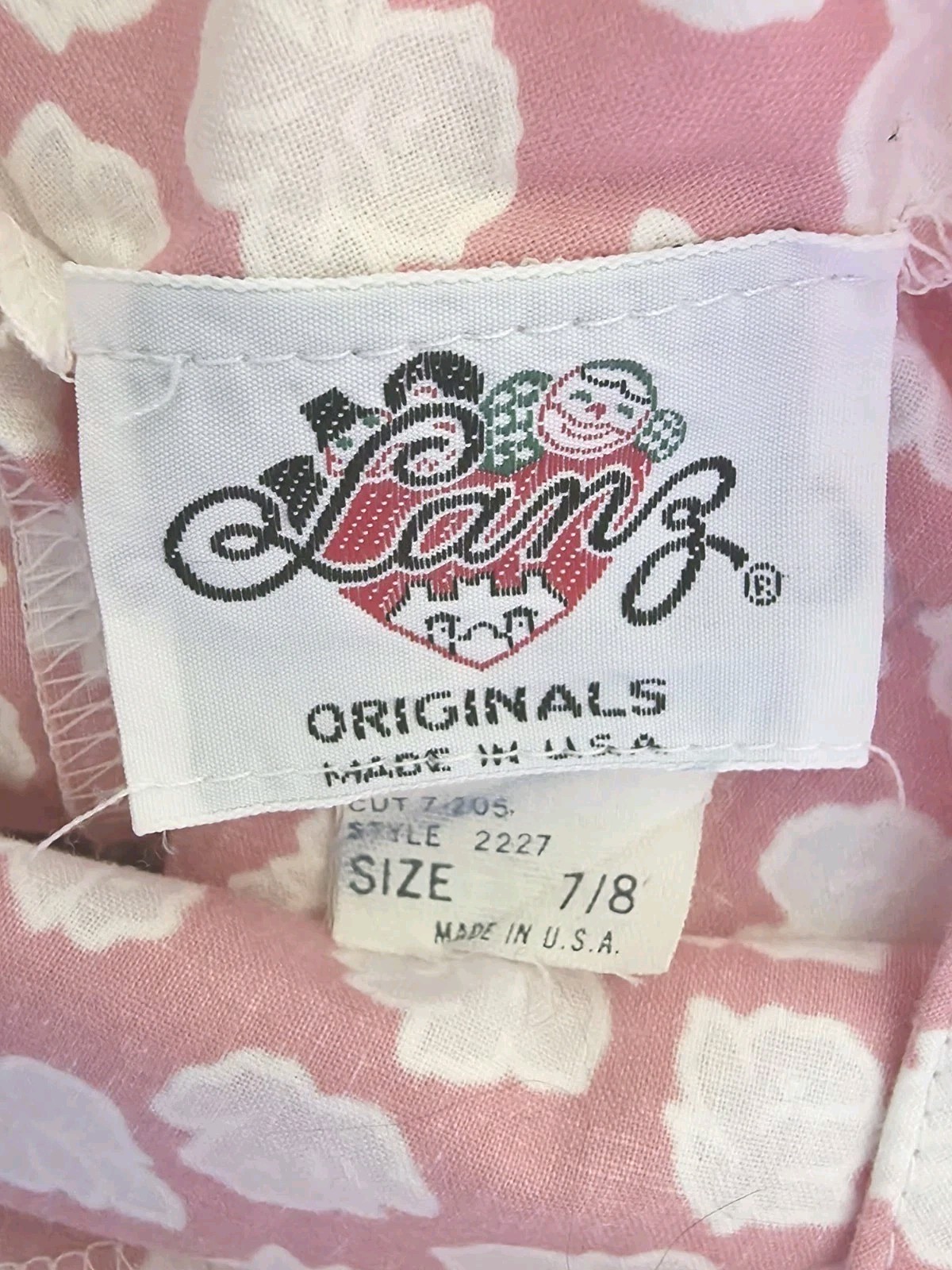 VTG Lanz Originals Dress 7/8 Pink Floral Cotton Tea Dress Cottage Core Belted