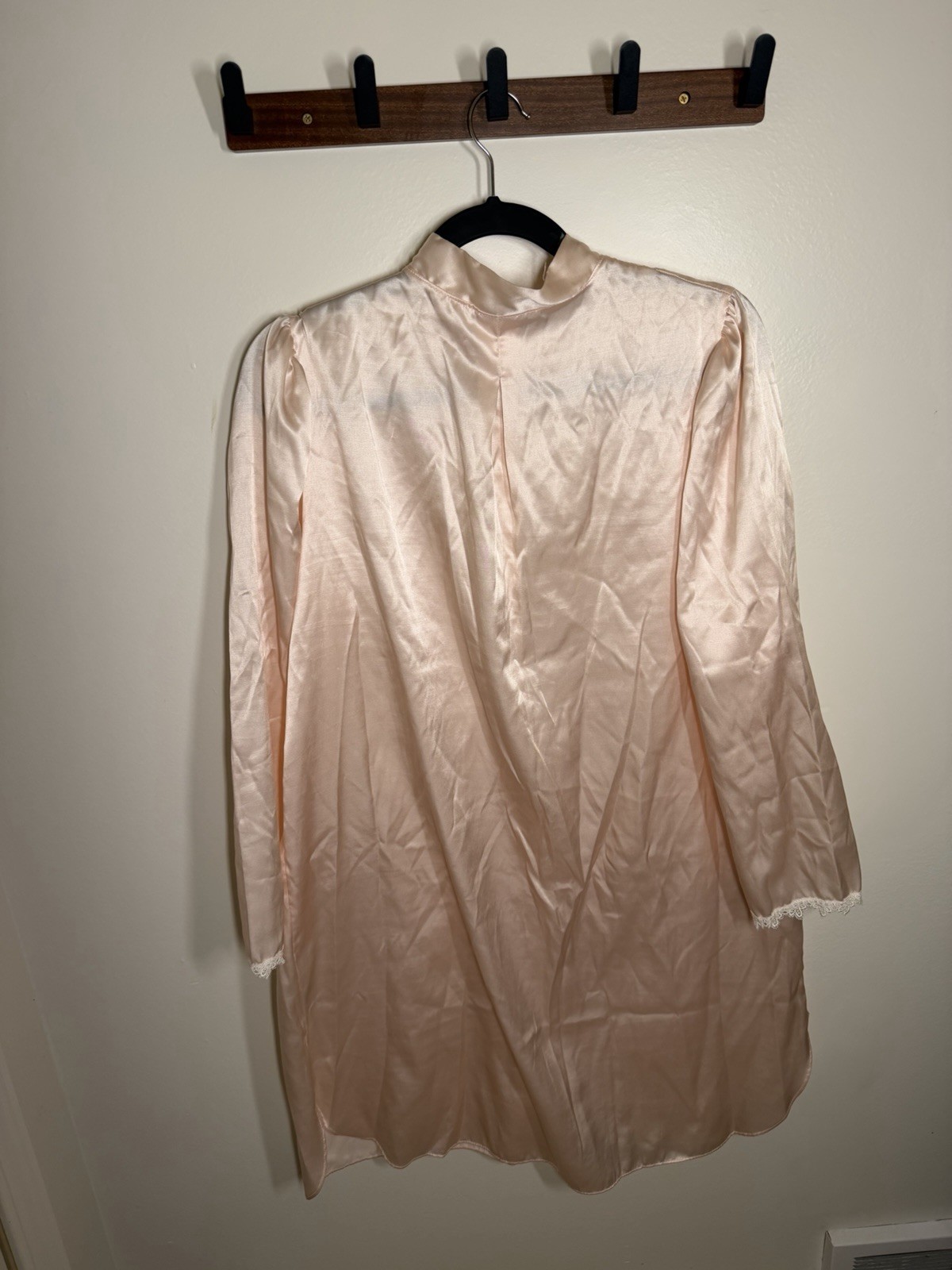 Vintage Juli of Slumbertogs Pink Satin Lace Nightgown Size Large Cottage Core