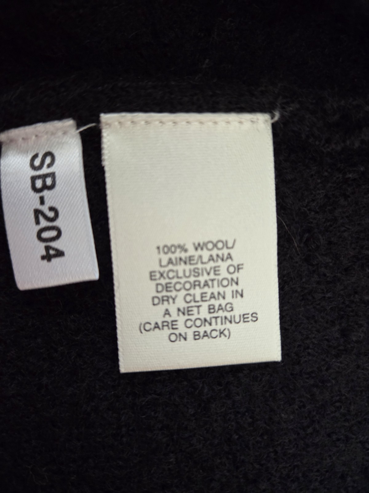 Susan Bristol – Wool Cardigan – Black w/ Embroidered Flowers/beads – Size M
