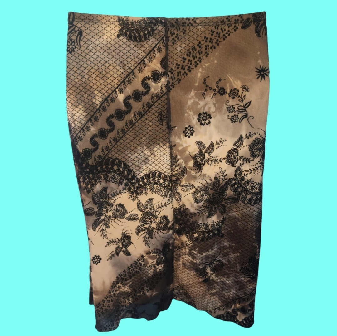 VINTAGE 90’s Y2K RAVE Nude Illusion Black Velvet Mesh Skirt Glam Goth Grunge XL