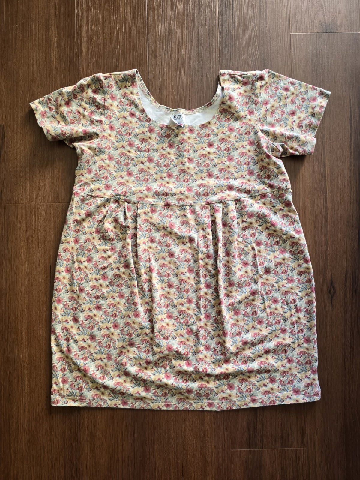 Vintage 1990s Floral Grunge Maternity Baby Doll Dress. Womens Large Made in USA