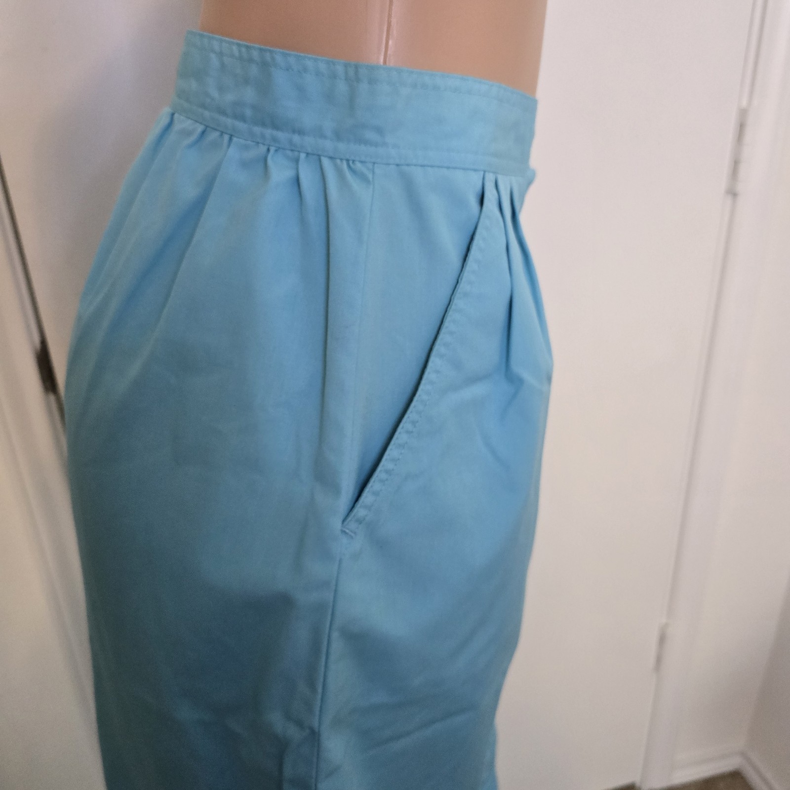 VTG Hunter’s Glen Pastel Blue Button Front A-line Skirt Sz 9/10 Retro Preppy Y2K