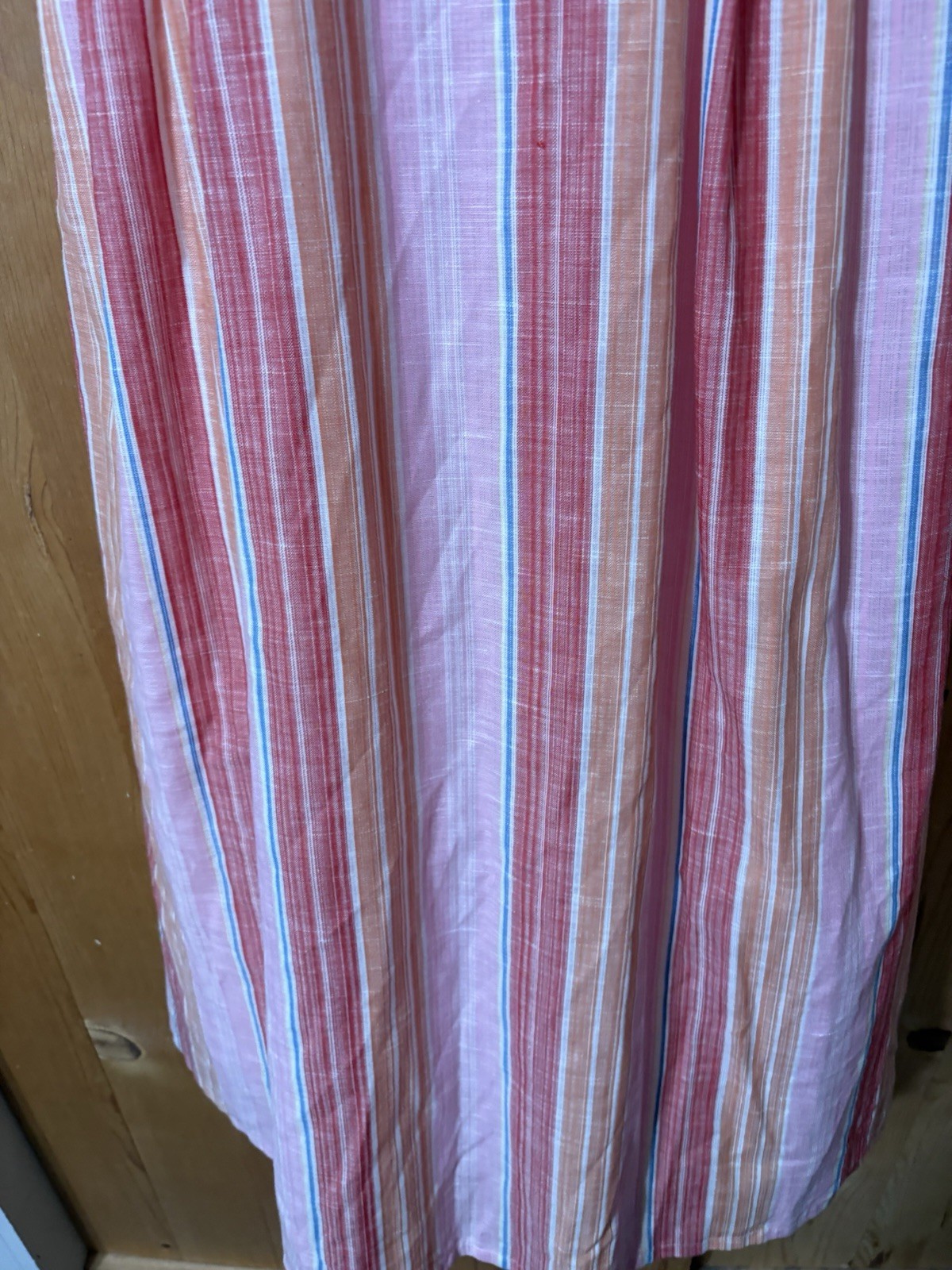 VTG Gianfranco Firenze Women’s Sz S Collared 50s Style Striped Maxi Dress Pink