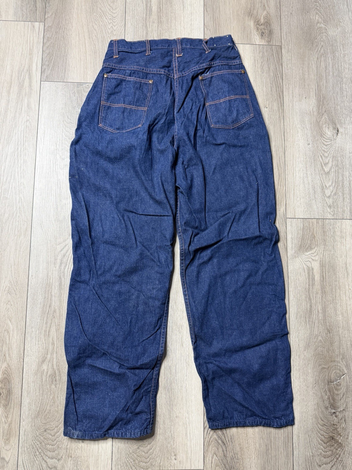 Vintage 60s BLUE BELL Women’s Denim Sanforized Side Zip Jeanies Dark Blue 29×28