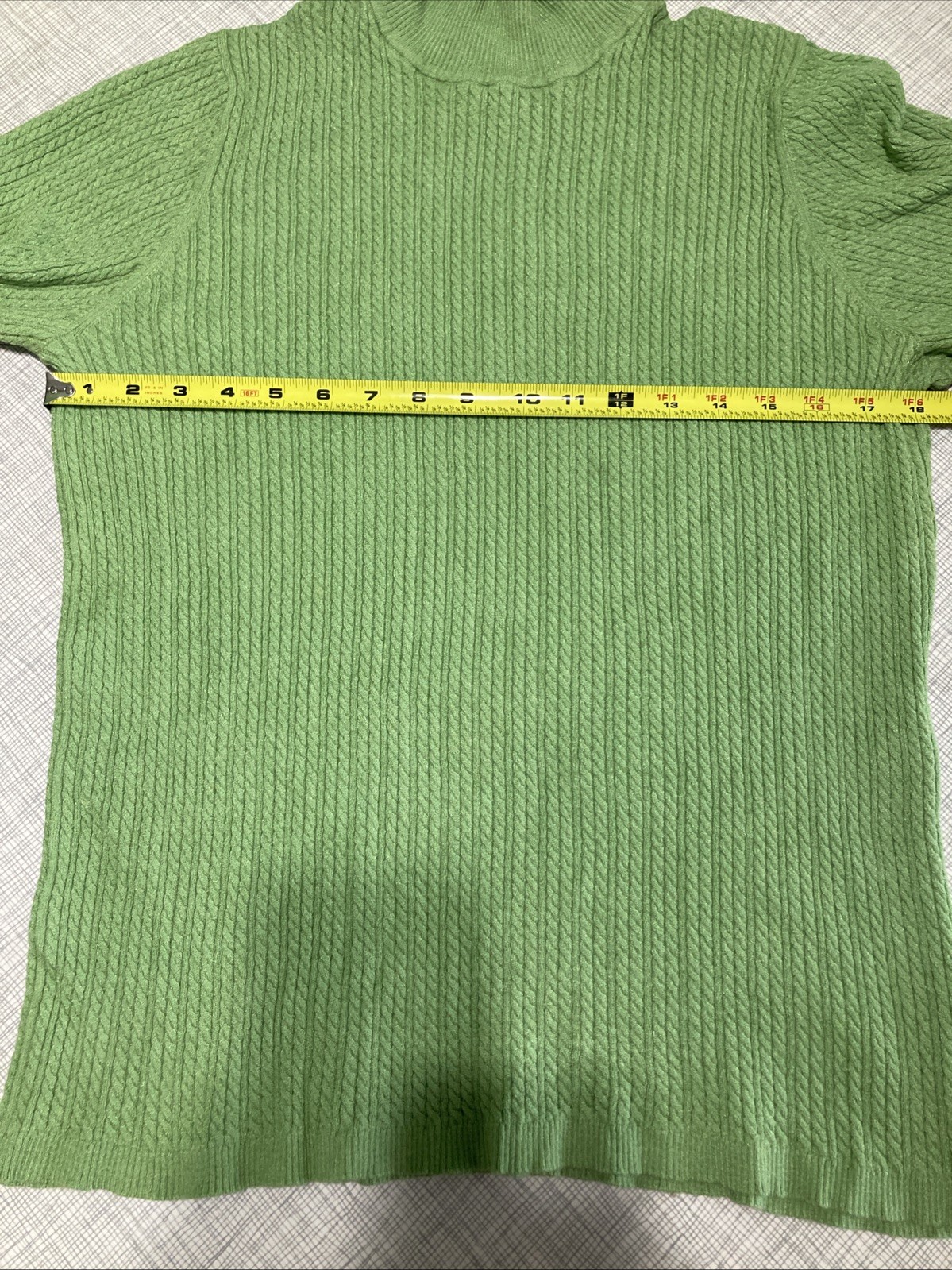 Vtg Y2K Charter Club Women’s 2X Ribbed Turtleneck Sweater Green Rayon Nylon GUC