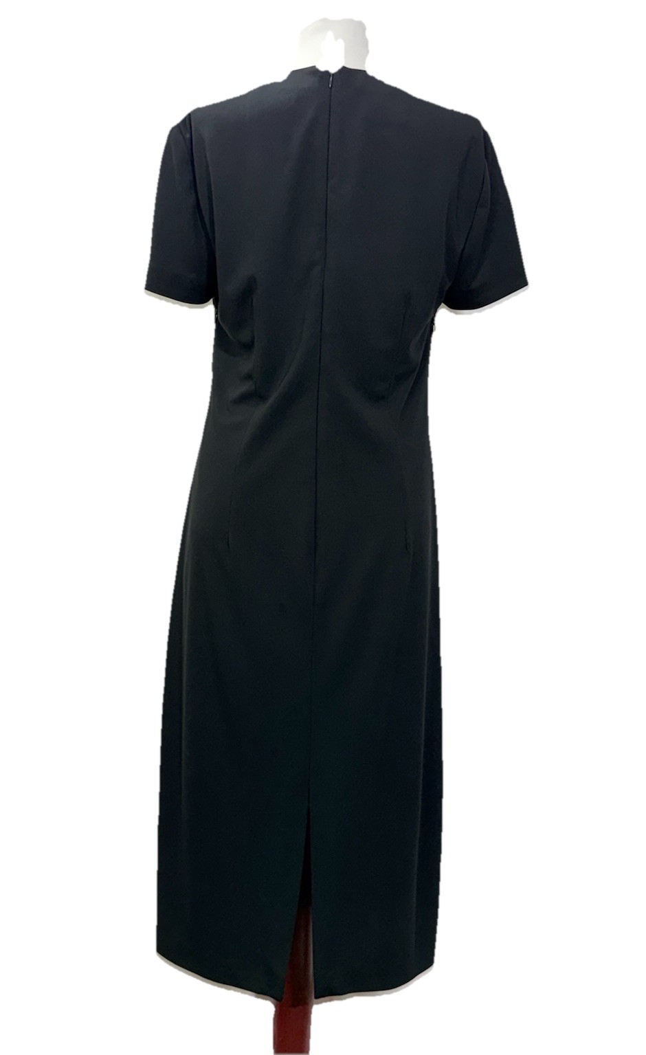 Vtg Leslie Fay Evenings 90’s Sz M Black Sheath Short Sleeve Dress Stretch Bolero