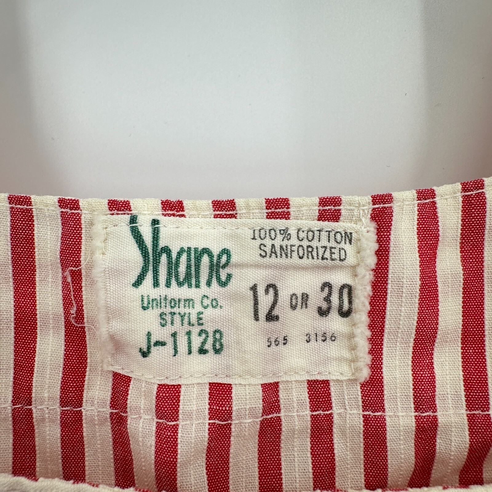 Vtg Shane Uniform Co Candy Striper Dress 12 Red Tucson Medical Center Sanforized