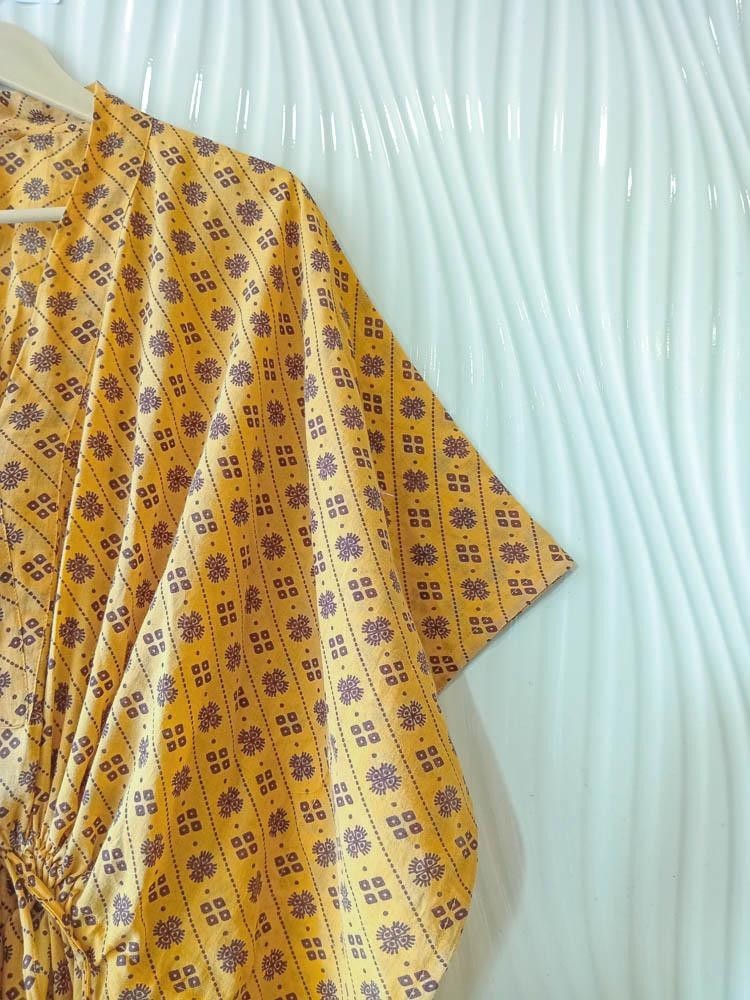 Vintage Sari Kaftan / Pure Cotton Long Maxi Dress / Luxury Resort Wear CFN1192