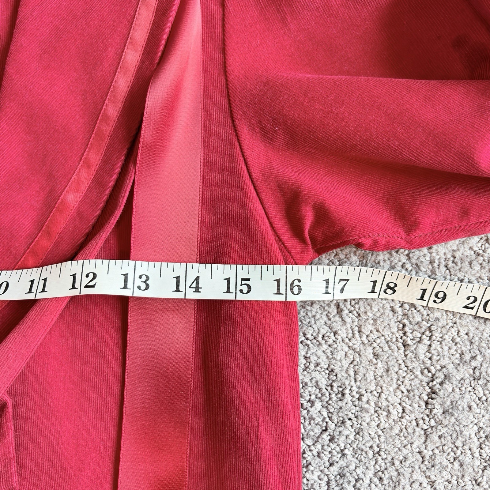 Vintage LAURA ASHLEY Dress Size 4 Red Corduroy Sailor Collar Drop Waist 80s
