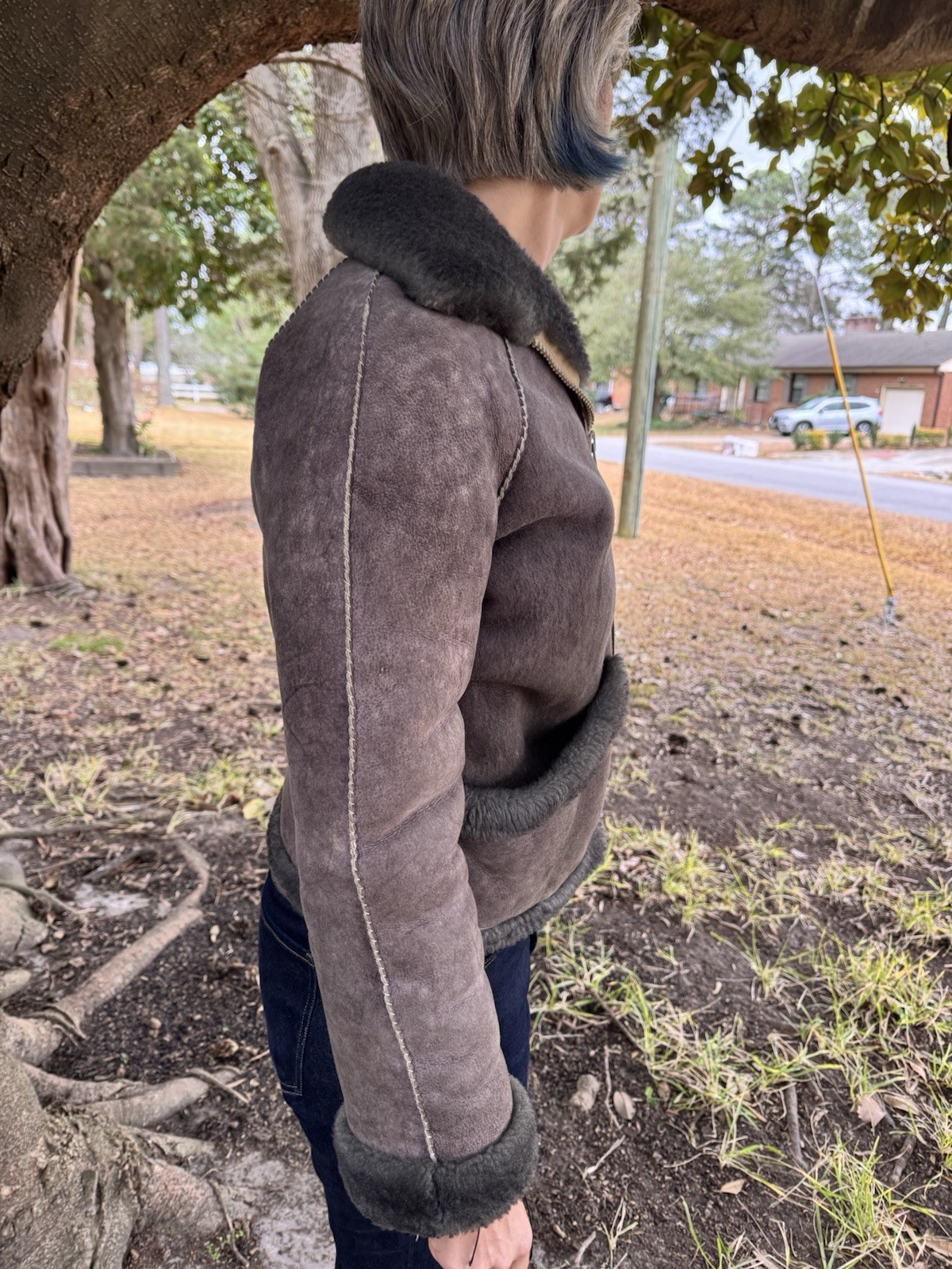 One Of A Kind: Vintage Unique Handmade Artesian Sheepskin Jacket. Warm & Comfy.