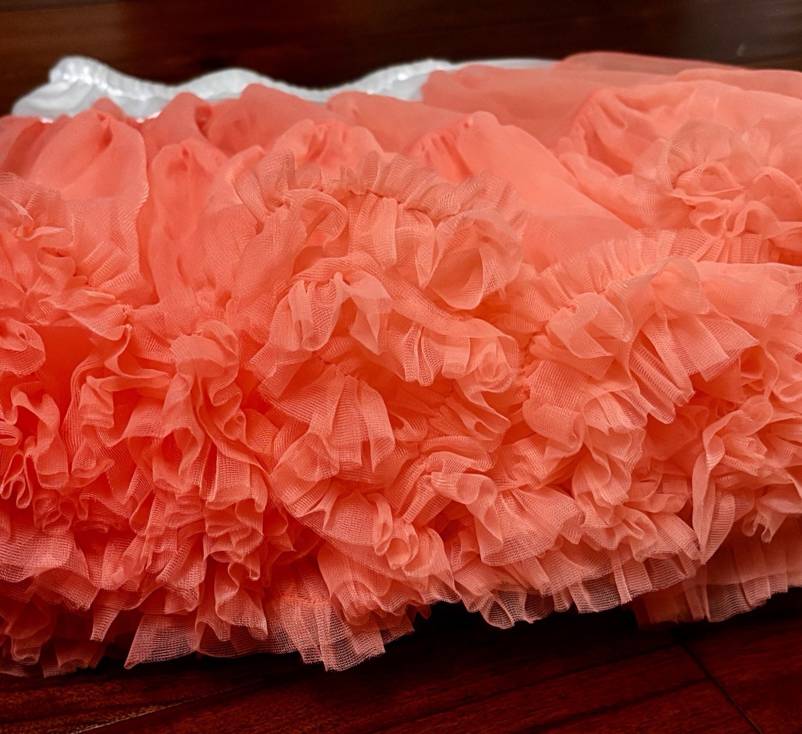 UNIQUE VINTAGE +PANTONE Rockabilly 50s-Style Orange Ruffled Petticoat Crinoline