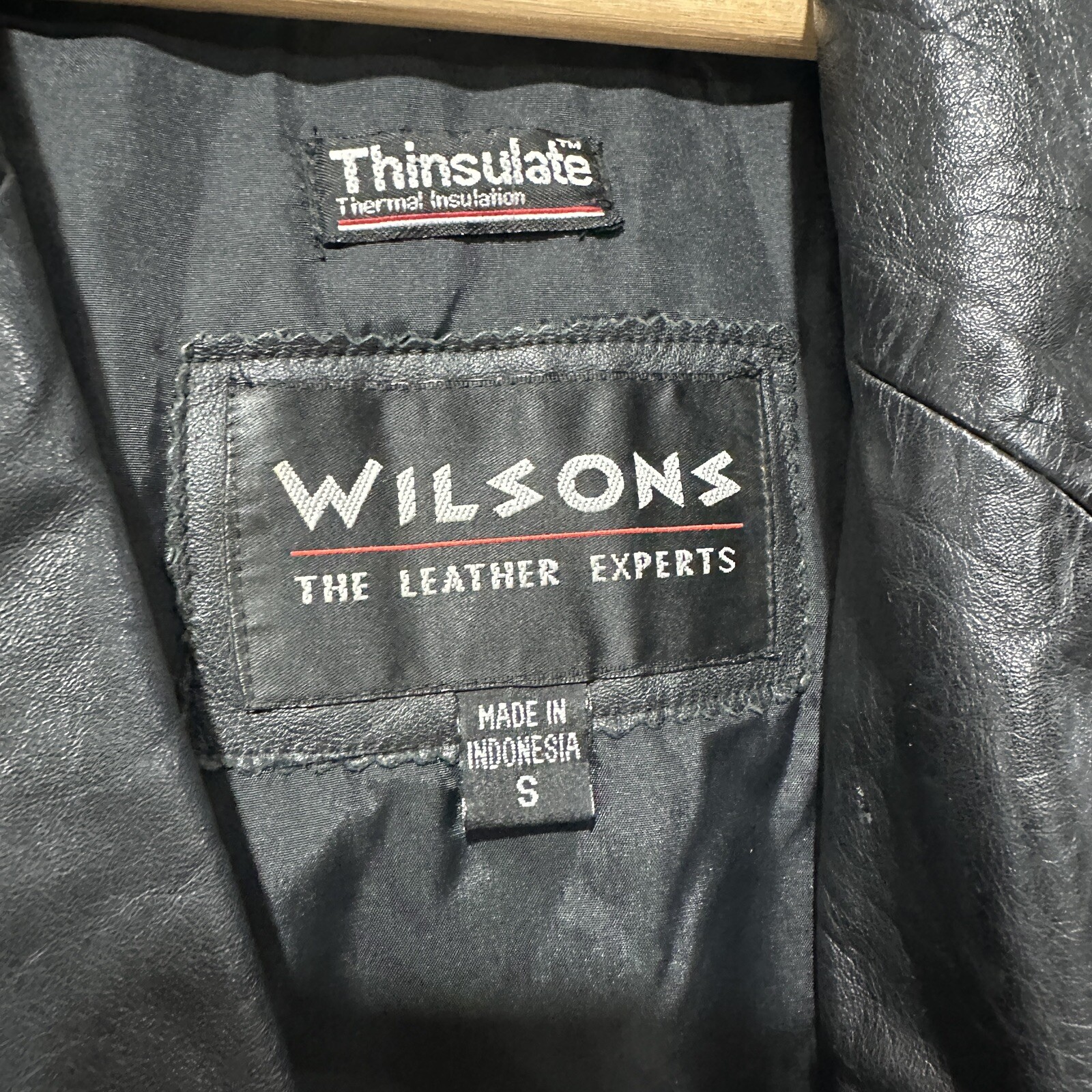Wilson Vintage Women Thinsulate Lining Removable Black Leather Jacket Size Small