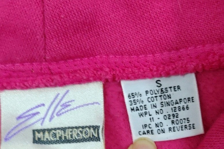 VTG 80s MacPherson Hot Pink Fleece Jumpsuit S One Piece Track Sweatsuit Flight