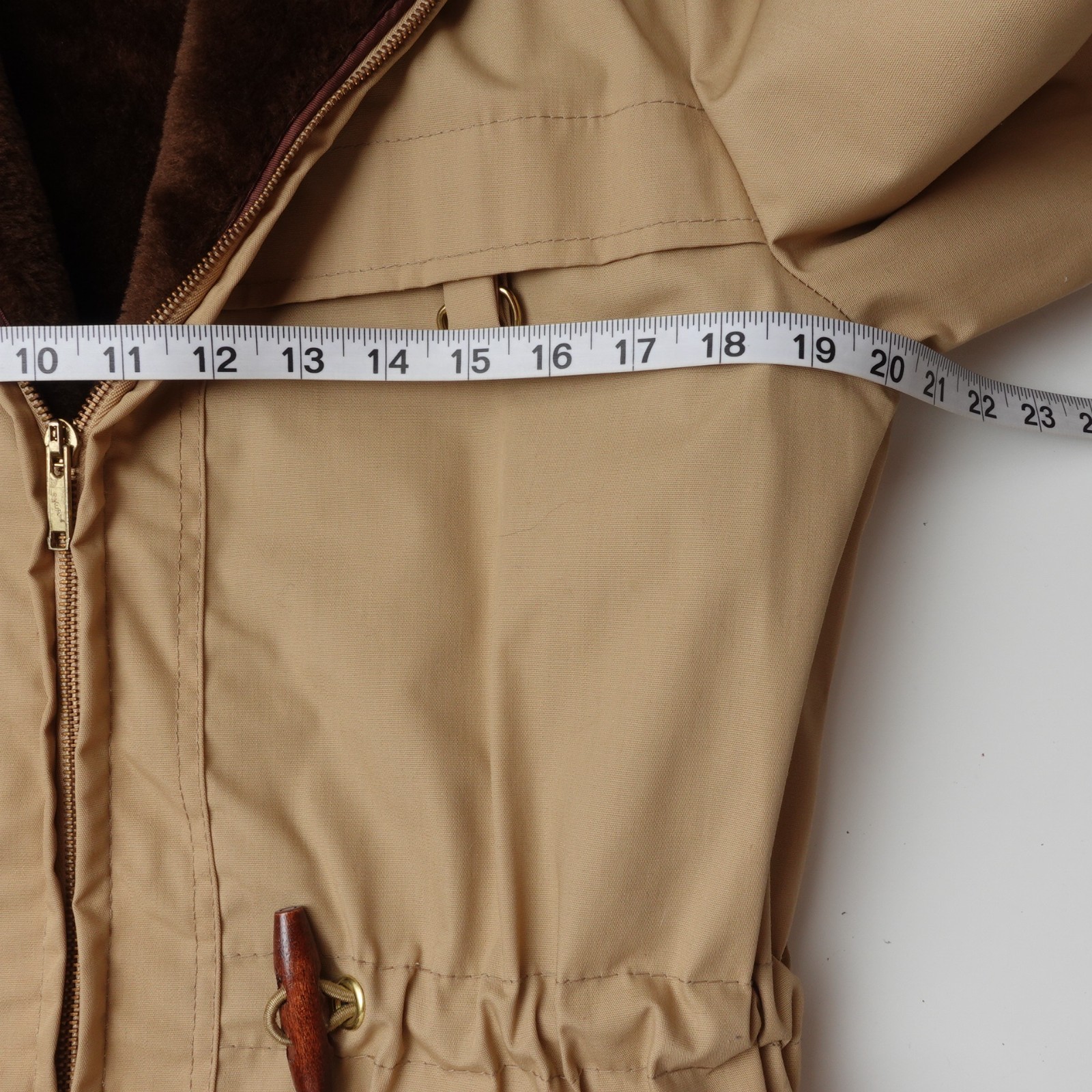 Vintage 70s Boys / Women’s Faux Fur Sherpa Lined Canvas Jacket Size Medium Coat