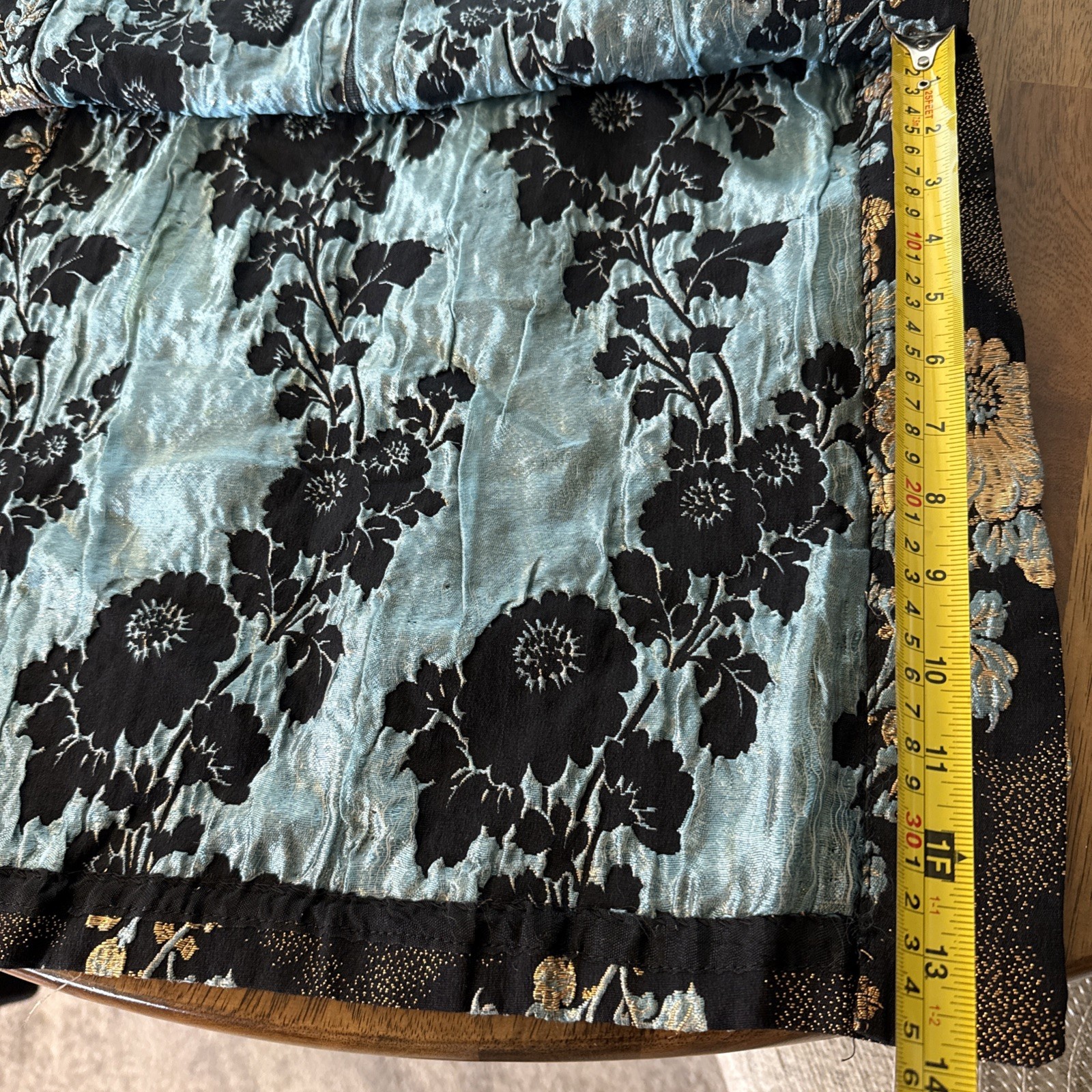 Vtg 1960s Linda of California Dress S Metallic Brocade Floral Cocktail Wiggle