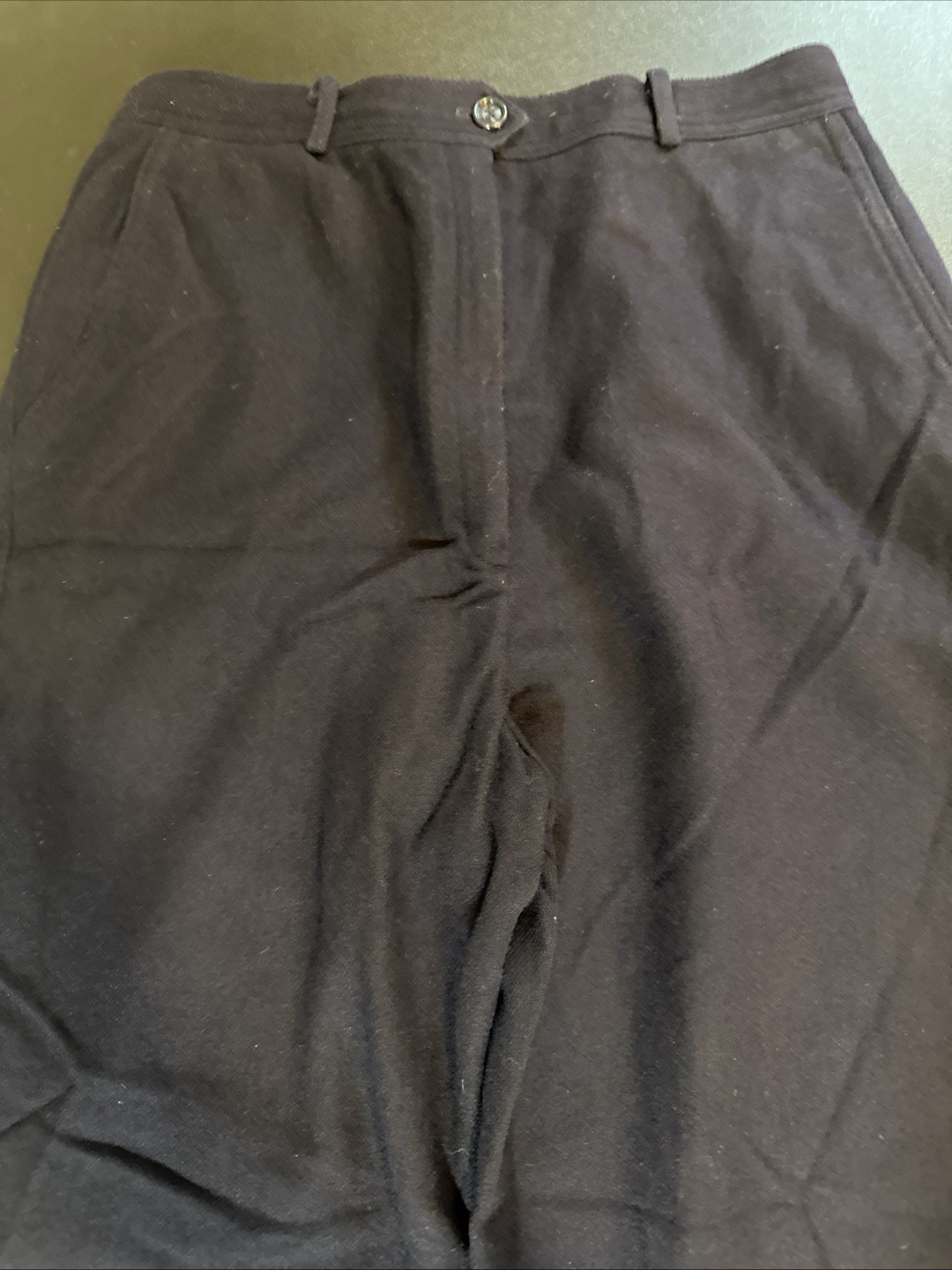 High waist Vintage The Villager Wool Sz 12 Navy blue 30” Inseam 26” Waist Small