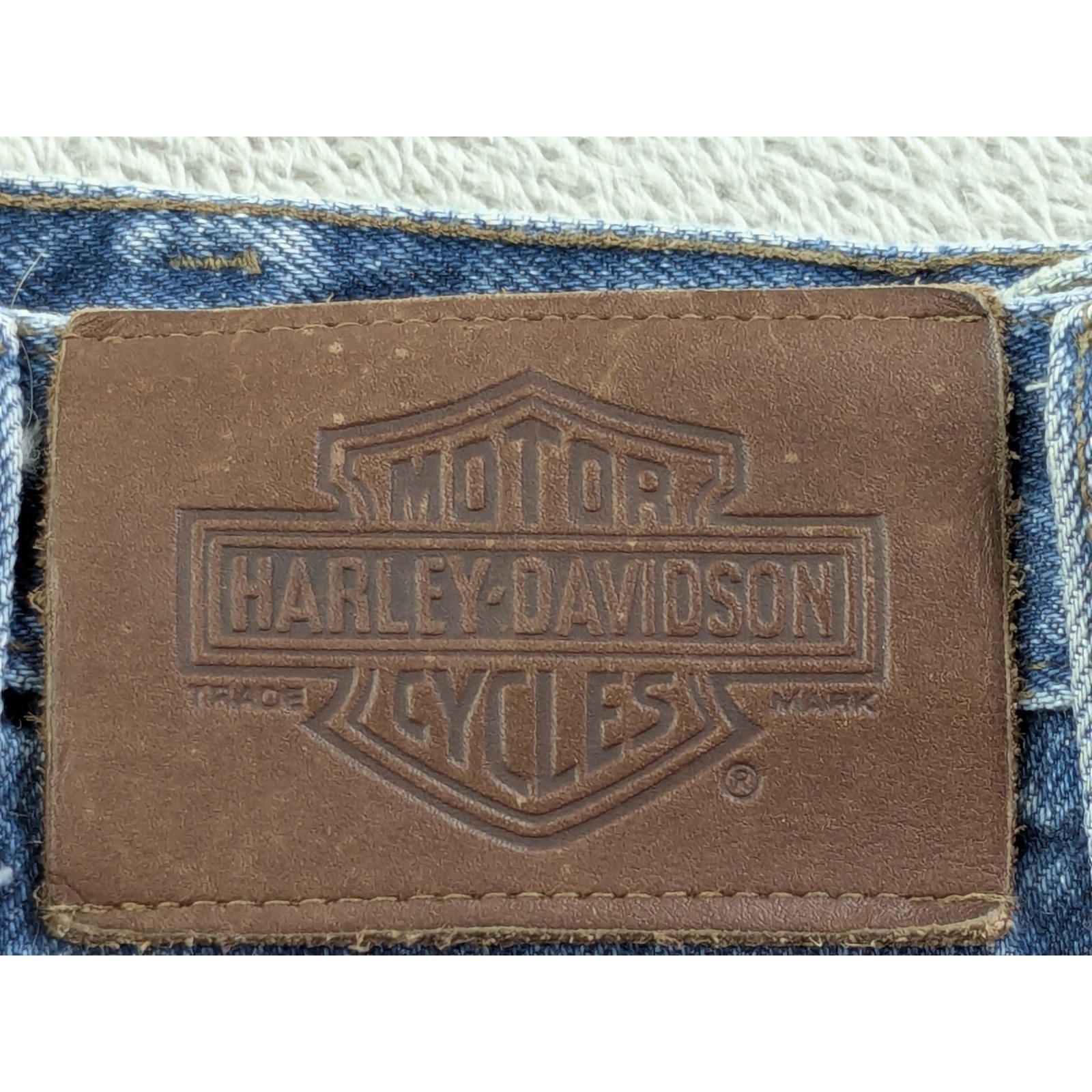 Harley Davidson Biker Blues Vintage High Waist Mom Jeans Blue Denim Made USA 16