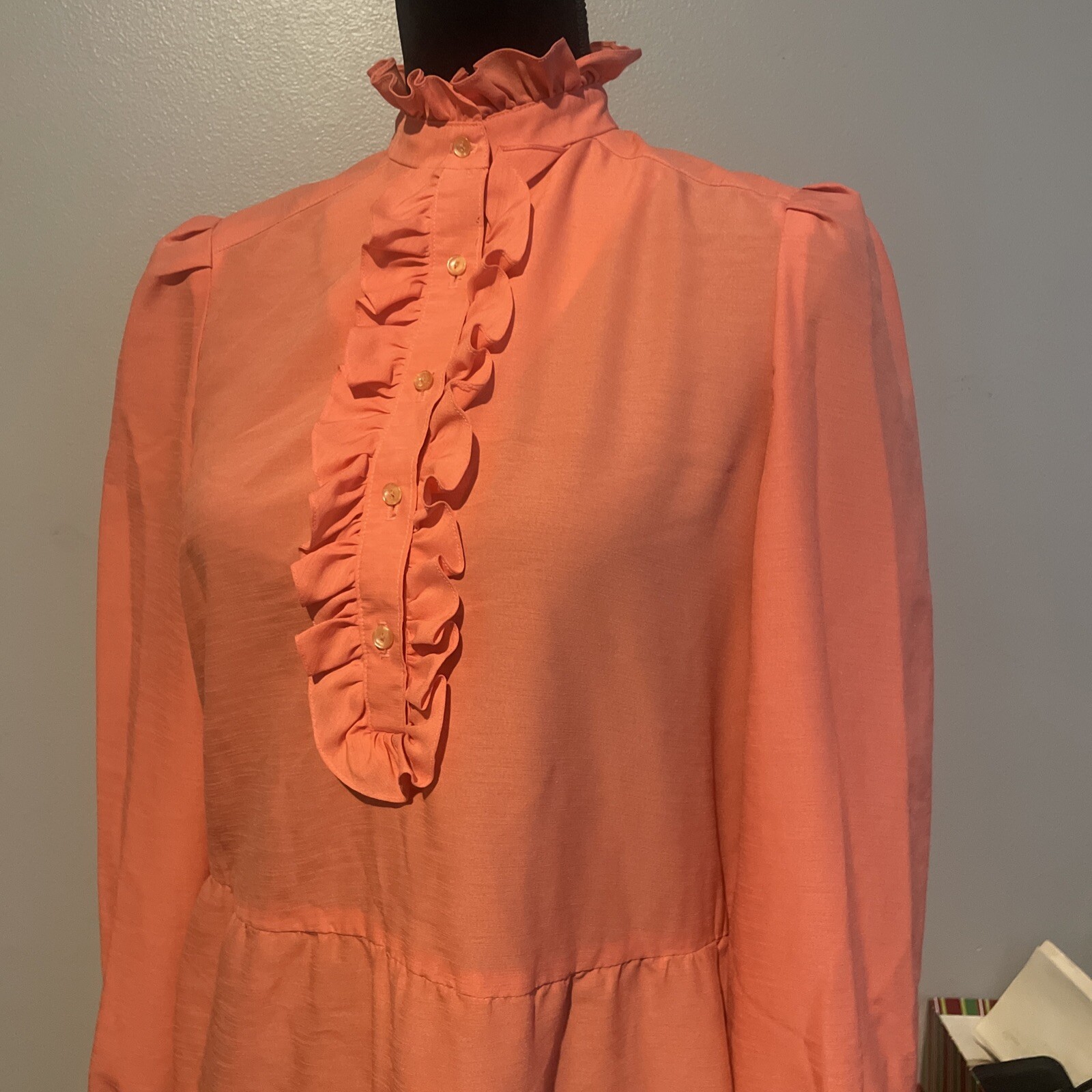 Vintage Willi Of California Womens Dress Coral Vtg Size 10 Runs Smaller No Belt
