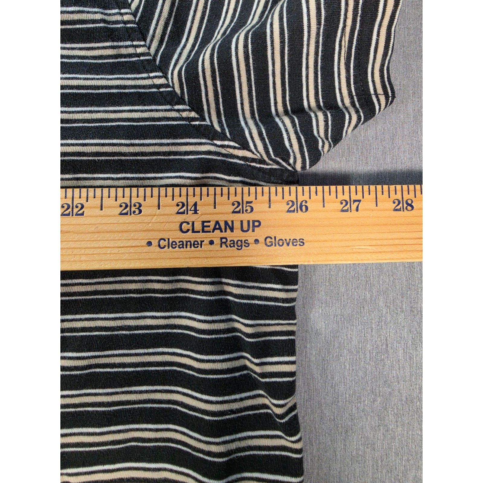 Vintage Victoria Jones Woman Safari Embroidered Striped T-Shirt Black 3X
