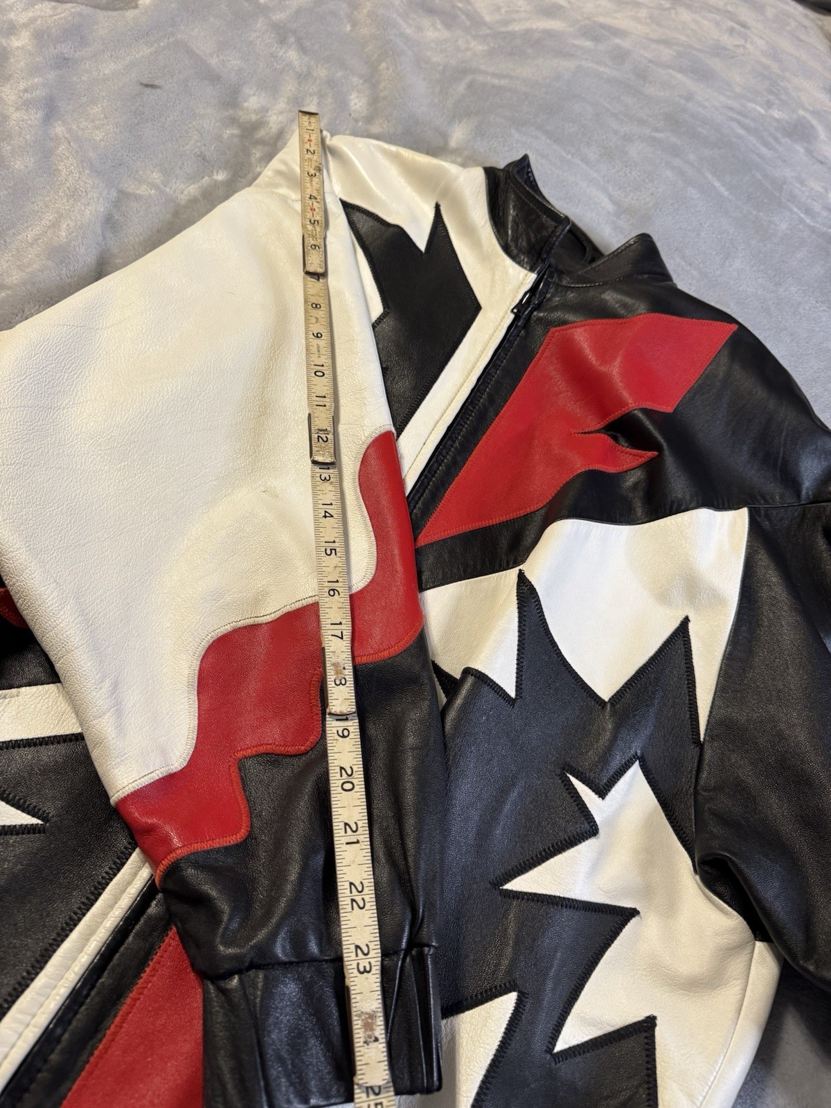 JULIAN K Vtg Rare Leather Bomber Jacket-Sz L Dolman Sleeves 80’s Glam Pop Rock
