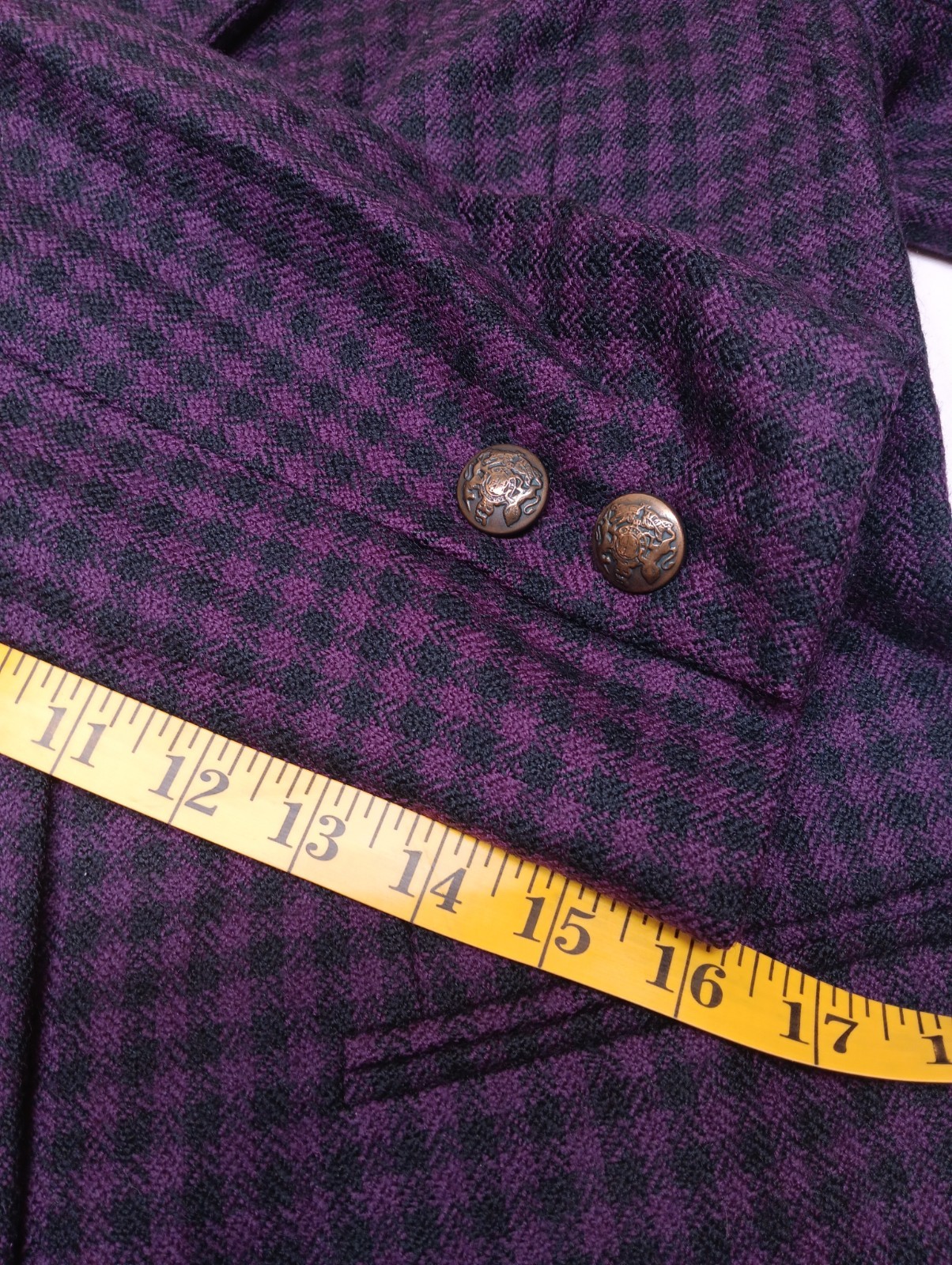 Kasper For ASL Vintage 80s Women’s Wool Gingham Blazer Jacket Size 12 Large L