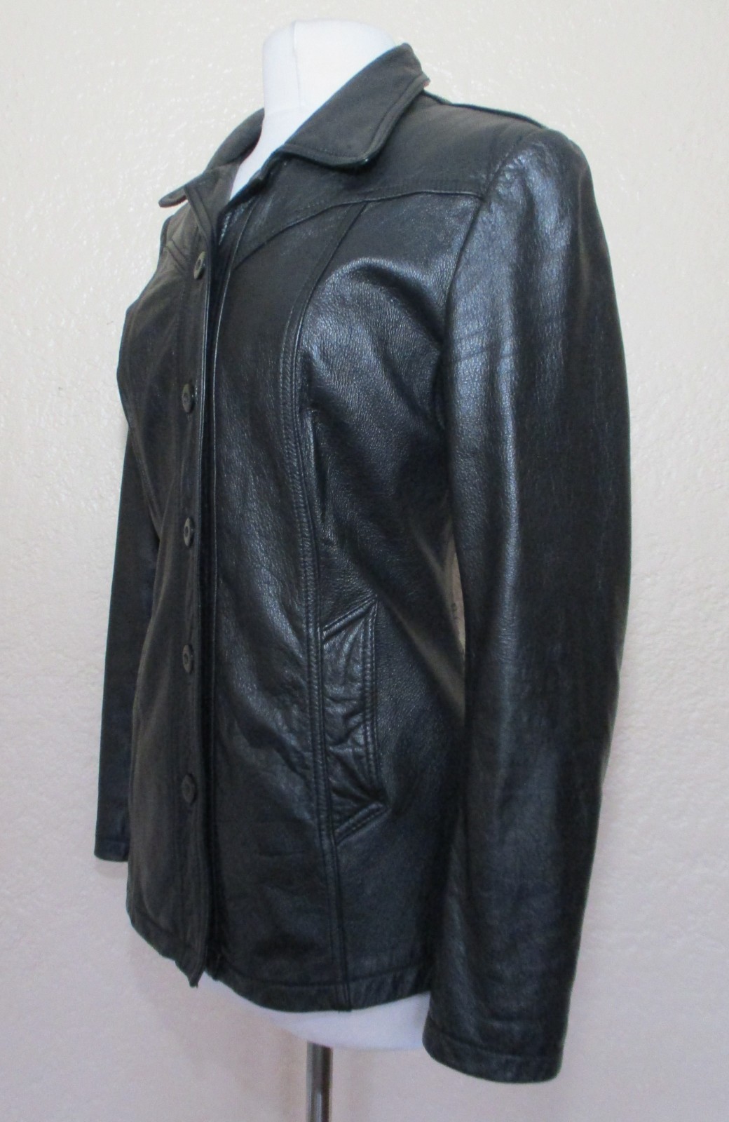 VINTAGE MAXIMA WILSONS LEATHER JACKET S WOMEN BLACK LEATHER