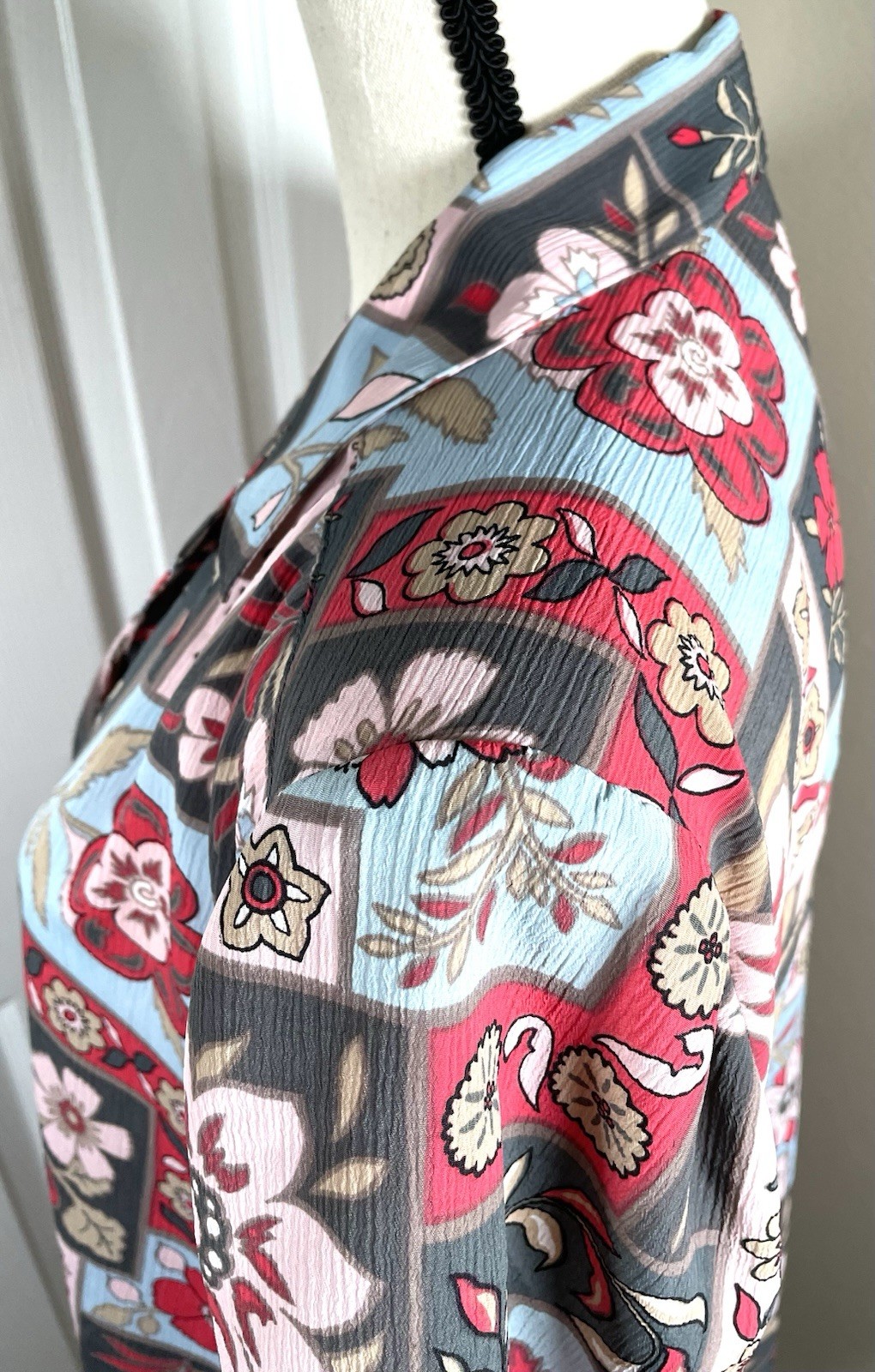 NWT Retro 80’s Deco Patchwork Women’s Vintage Size L Floral Blouse Don Kenny