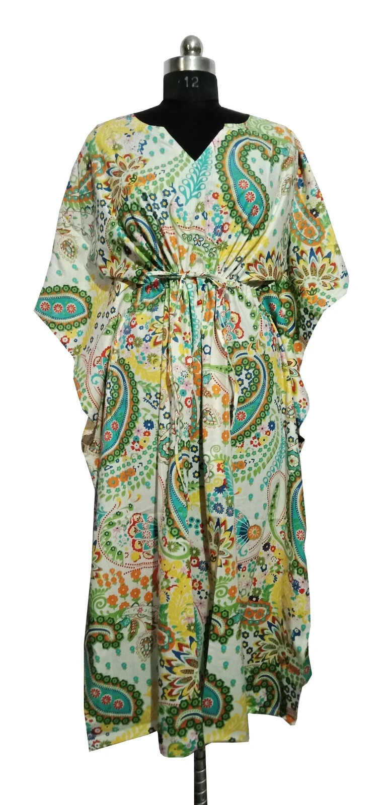 Indian Cotton Kaftan Long Caftan Beach Wear Night Gown Plus Size Bohemian Dress