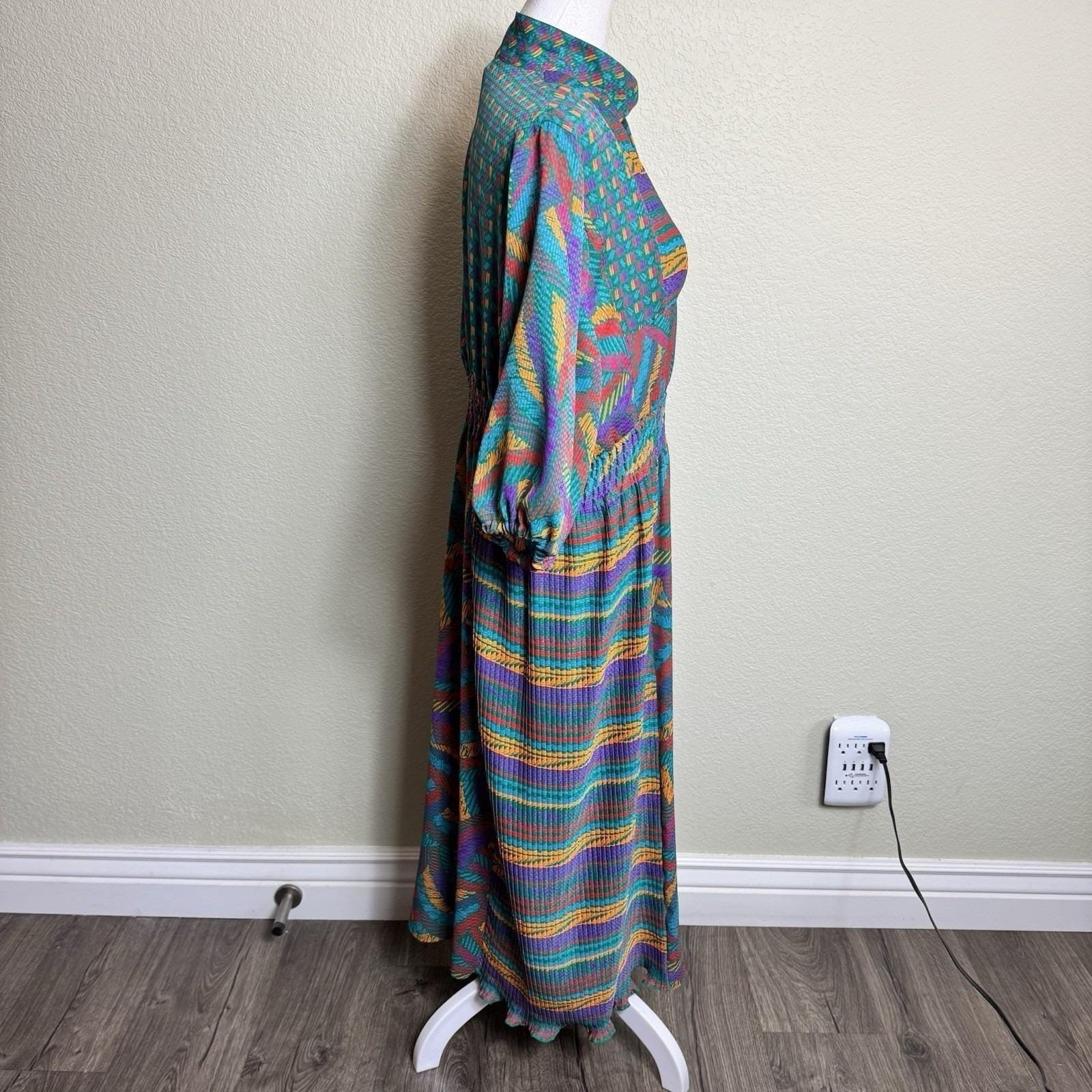 Rare Vintage Kanga Collection London Maxi Dress 80s 90s Avant Garde Abstract