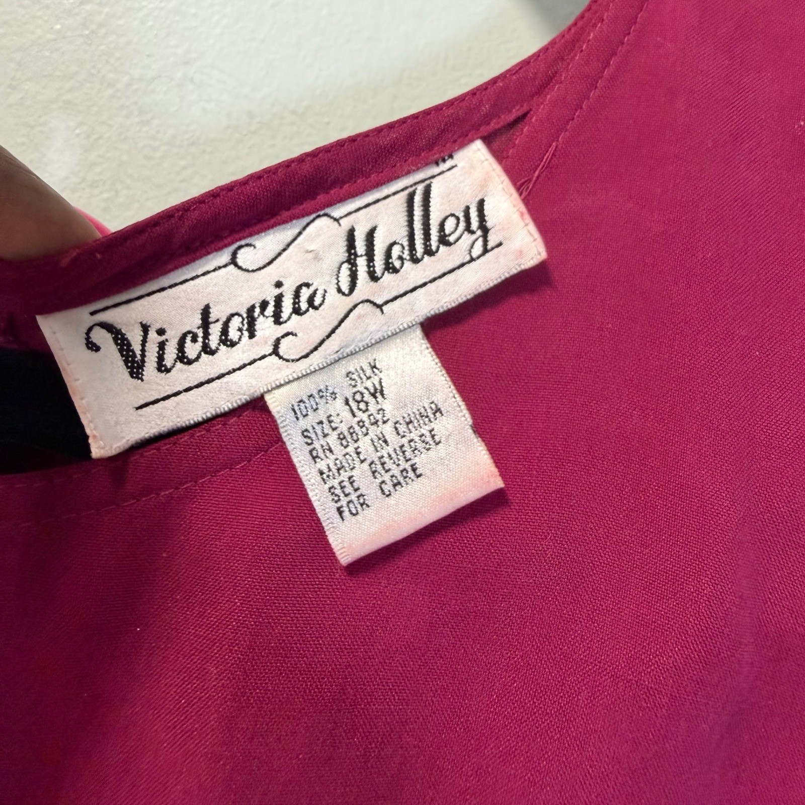 Victoria Holley Vintage Magenta Pink 100% Silk Sleeveless Maxi Dress 18W H74803