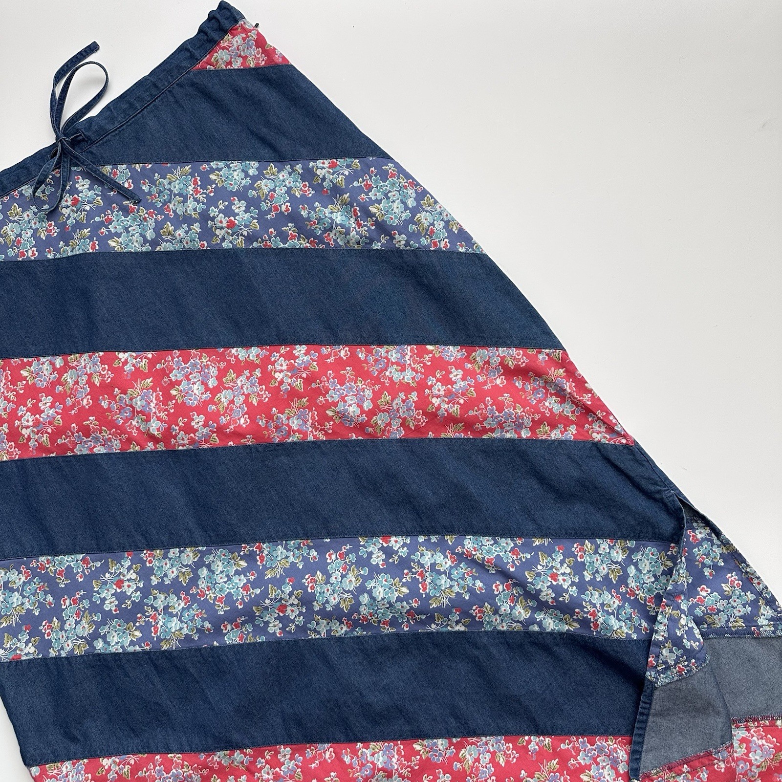 Vintage Crazy Horse Liz Claiborne Patchwork Maxi Skirt Size 14 Floral Cotton