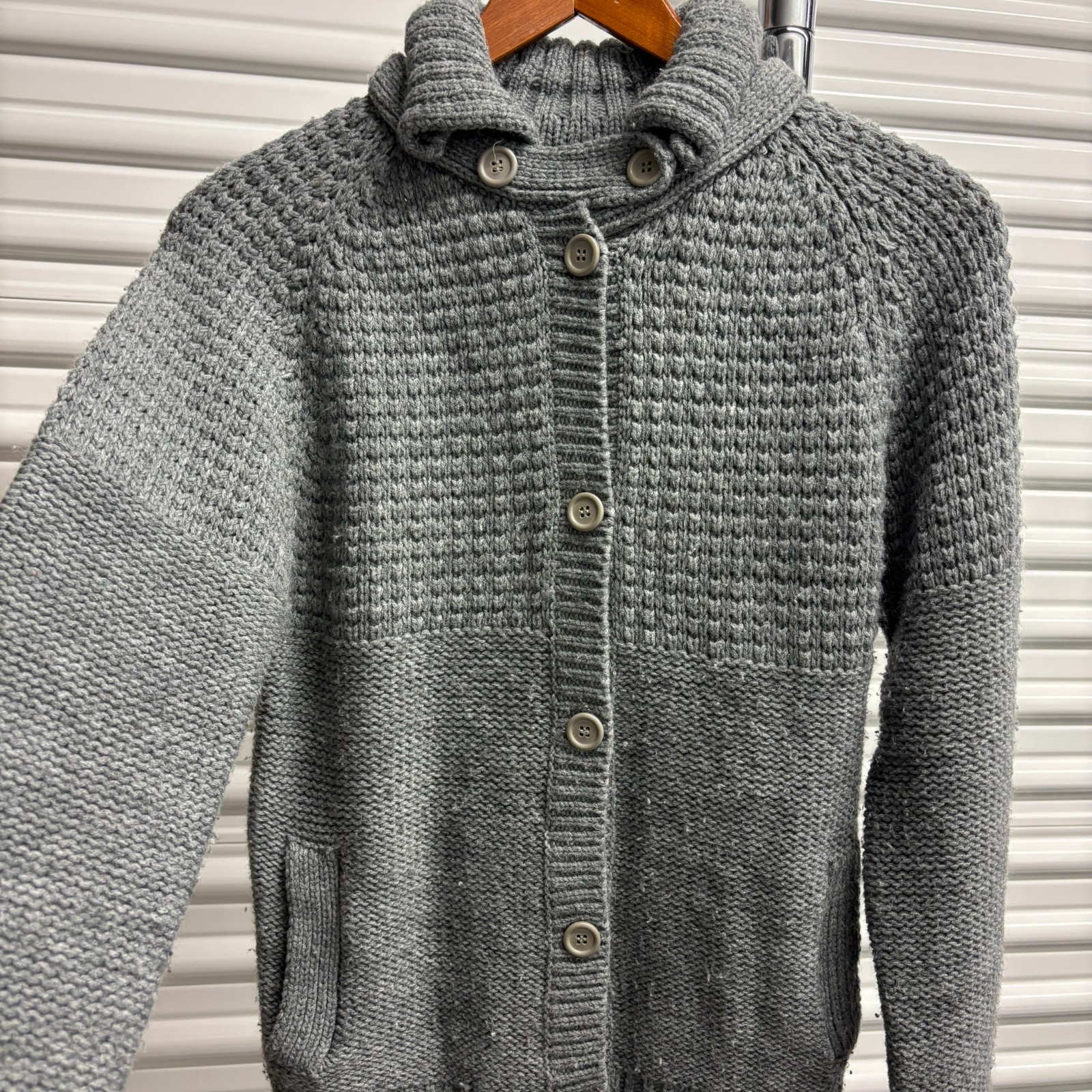 Vintage 80s Womens Sweater By Exclusive Imports Korea Gray Collar Knit Small