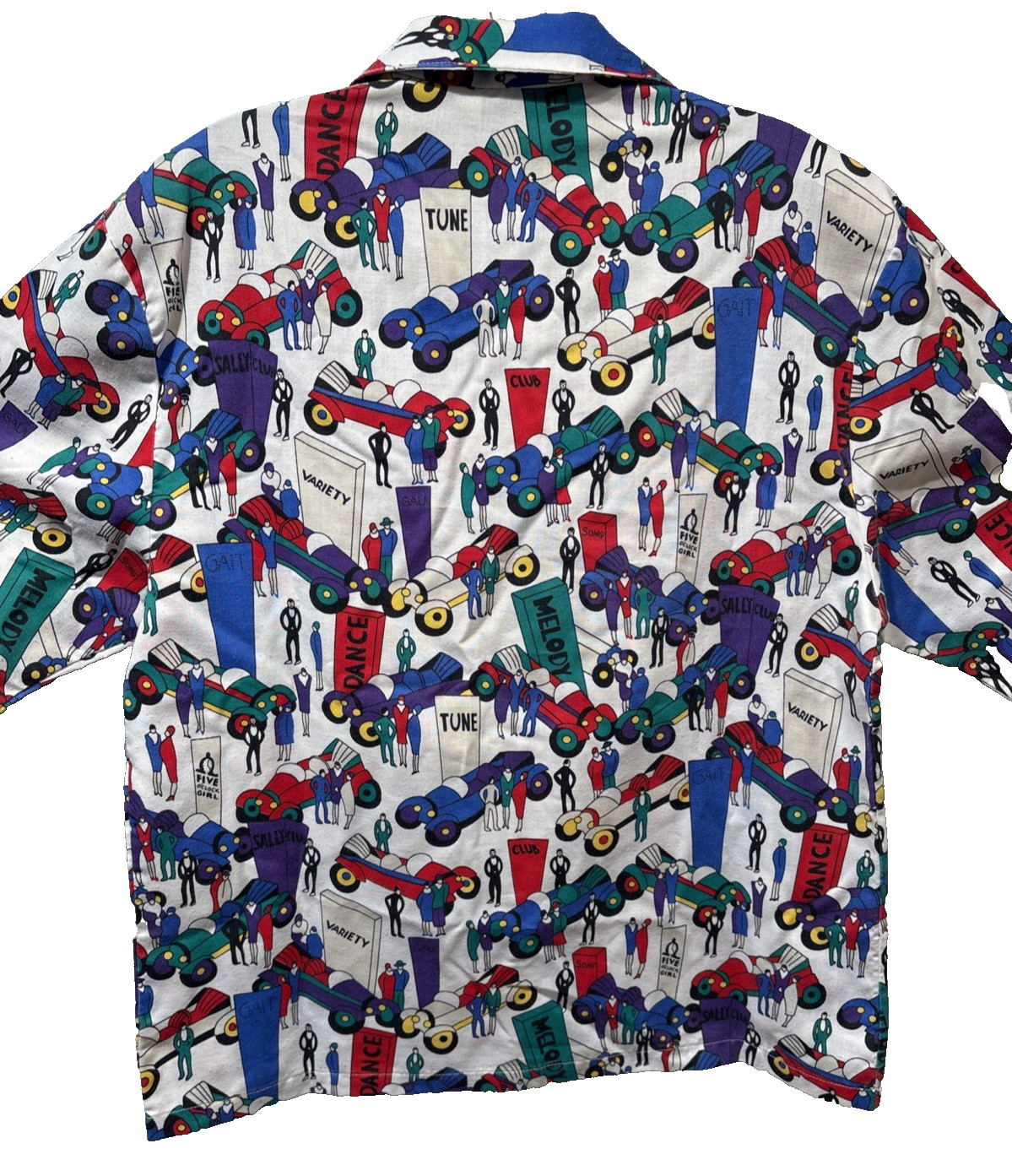 Vintage Cheryl Tiegs Sears Button Up Shirt Women 8 Stylized Print 1/2 Sleeve