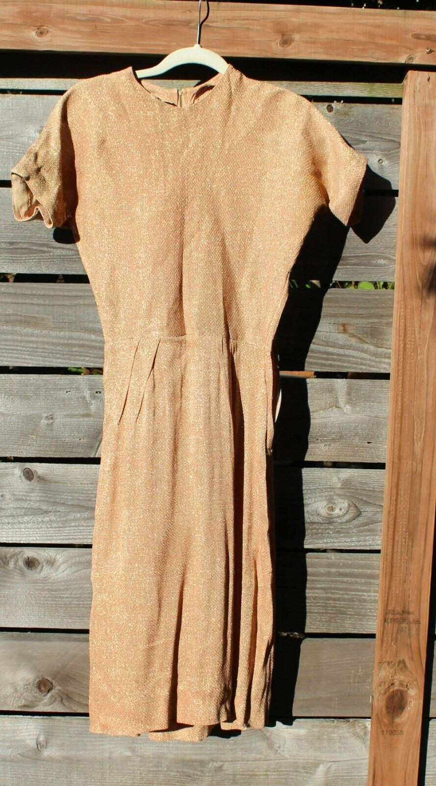 Vintage 1950 s Gold Sparkly Dress Henry Rosenfeld Los Angeles New York Bust 36