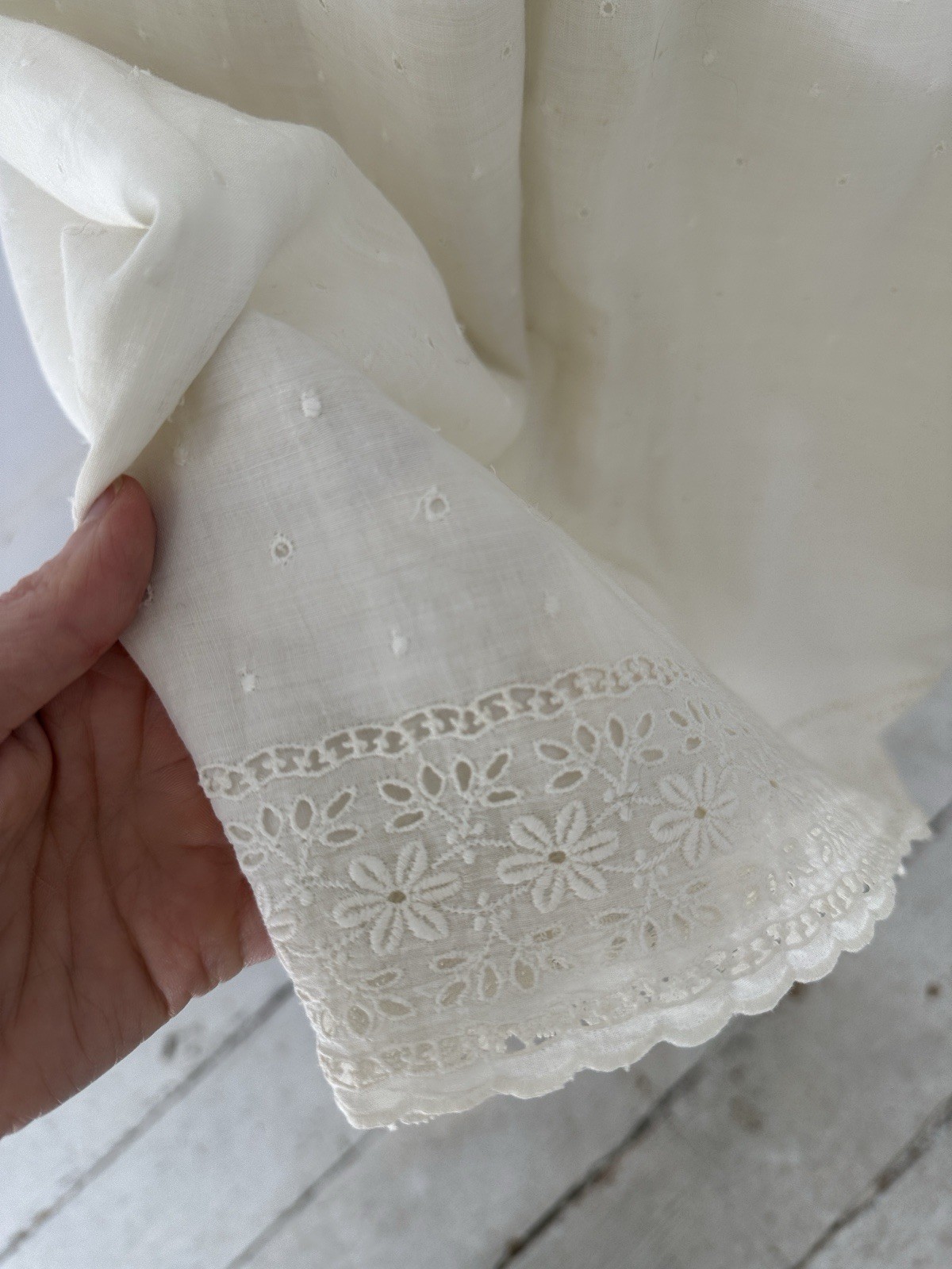Antique Cotton White Slip Style Summer Dress