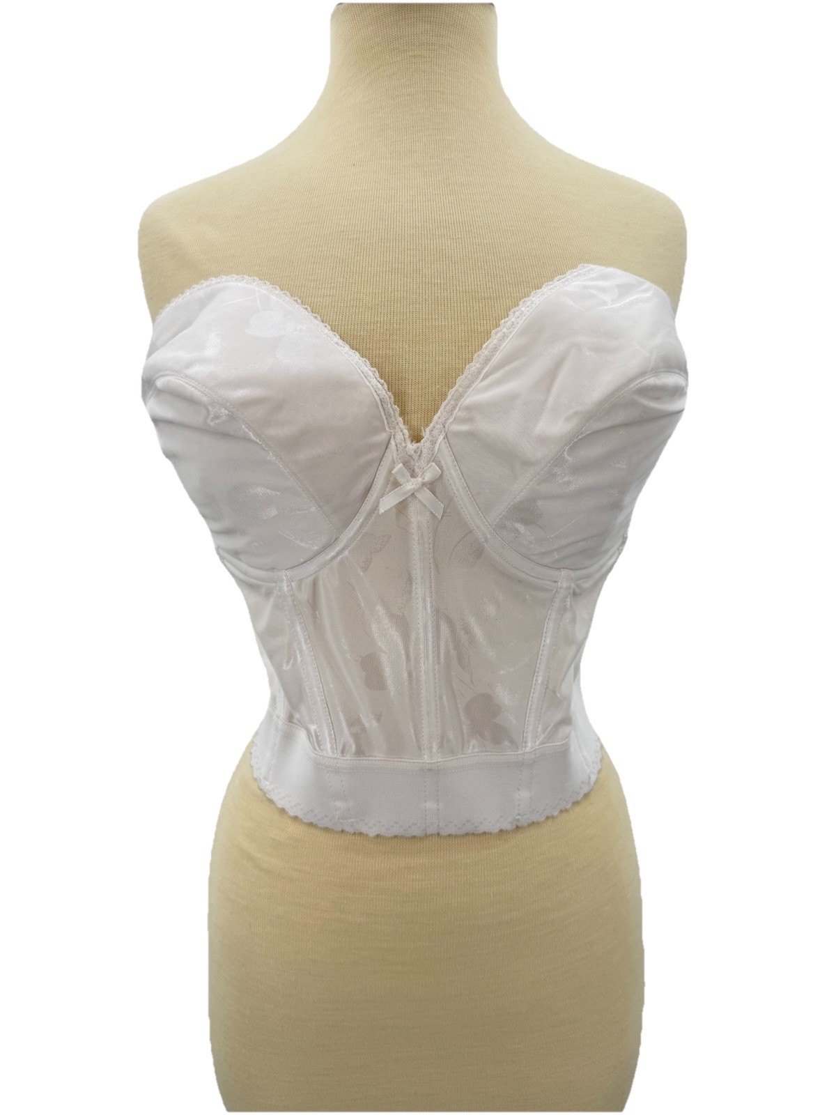 Vintage Wynette by Valmont Size 42D White Strapless Longline Bra NWT
