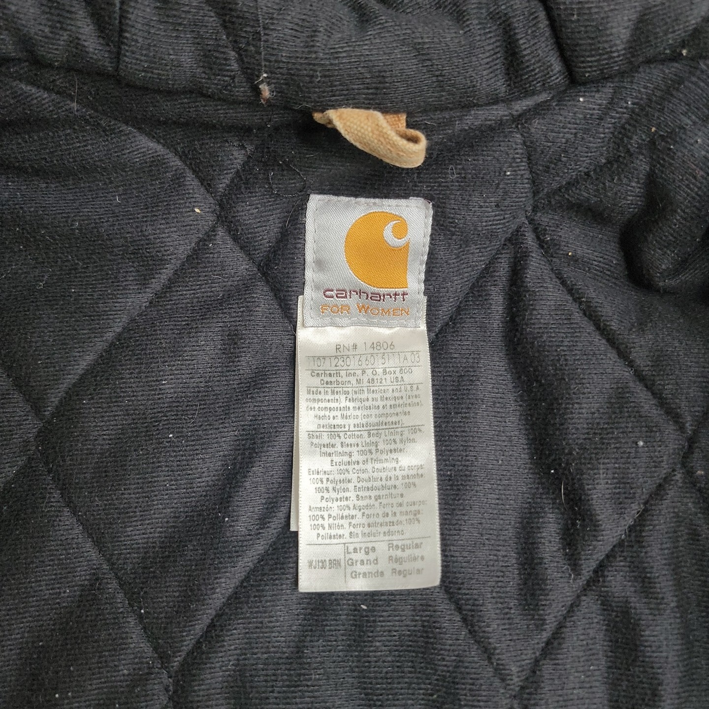 Carhartt For Women Large Tan Brown Hooded Jacket Distressed Worn Vintage Vtg