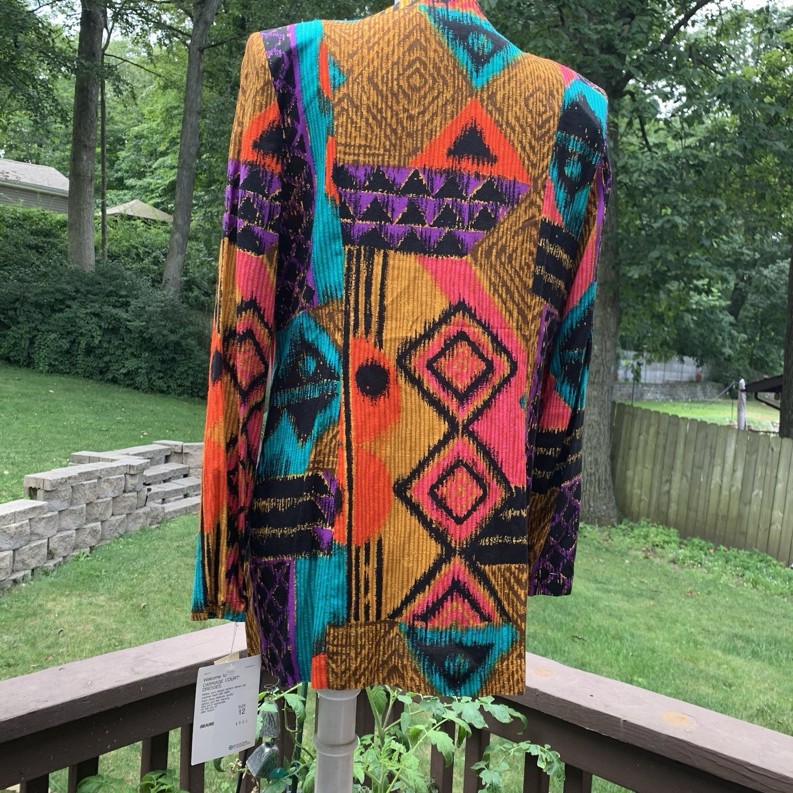 Vintage 90s Reina Art Wear Sears Blazer Top Deadstock New Shoulder Pads L Large